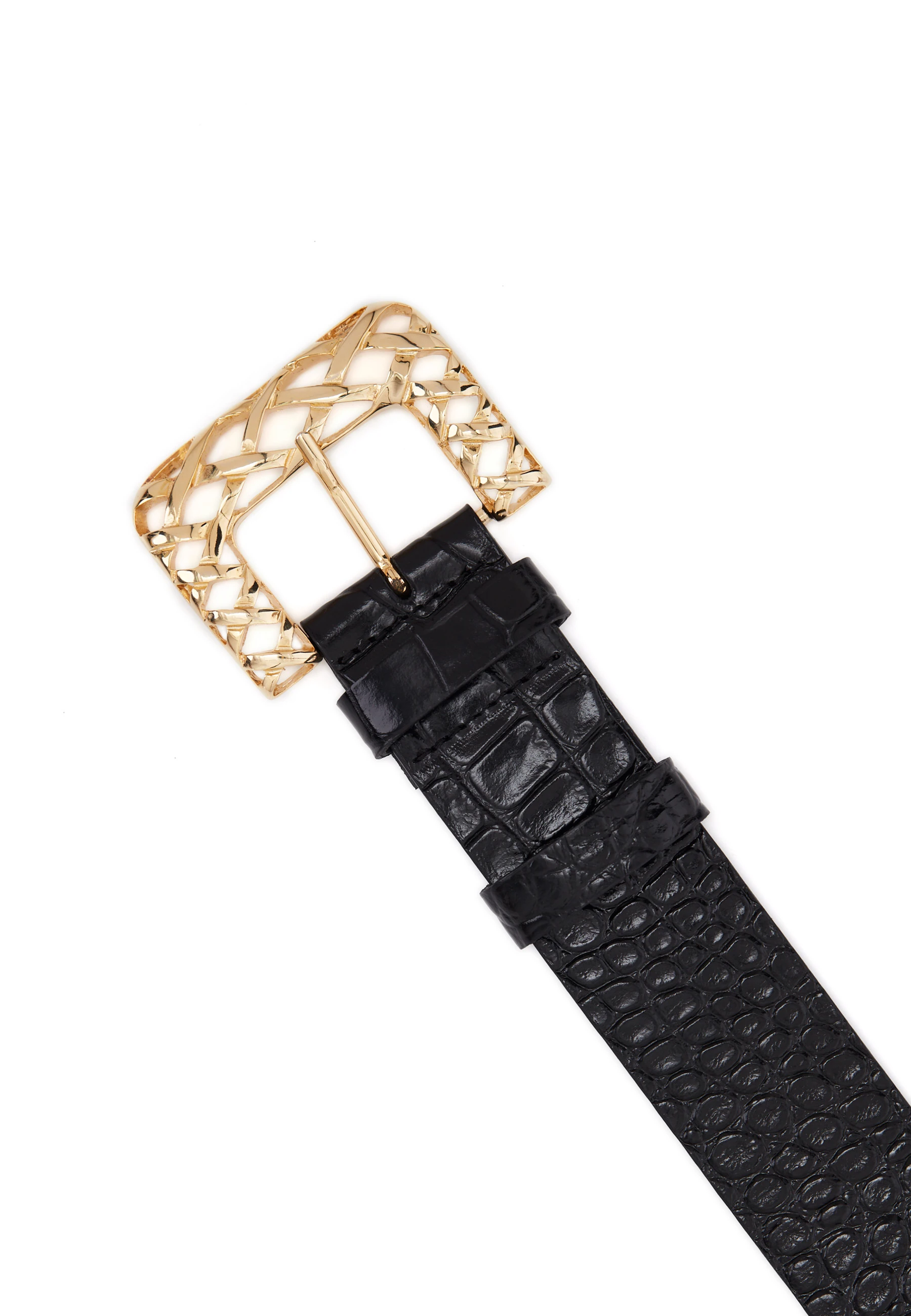 BLACK WIDE BELT WITH LARGE BUCKLE