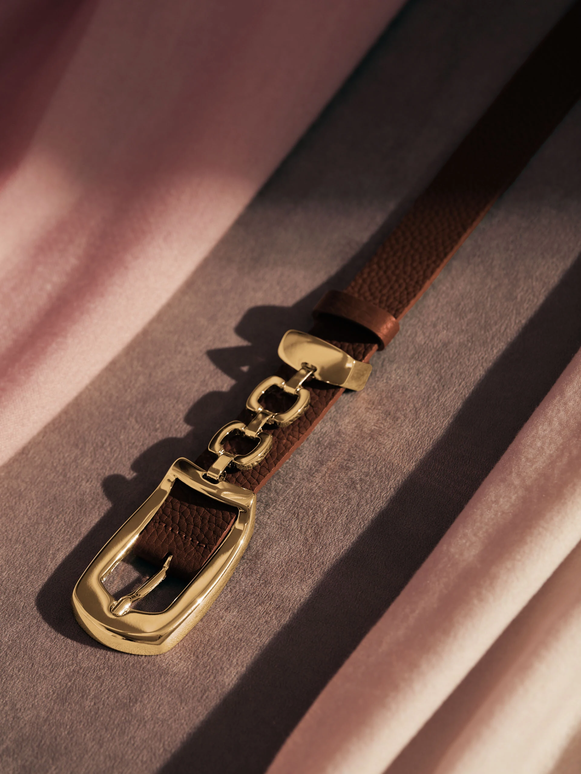BROWN BELT WITH GOLD BUCKLE