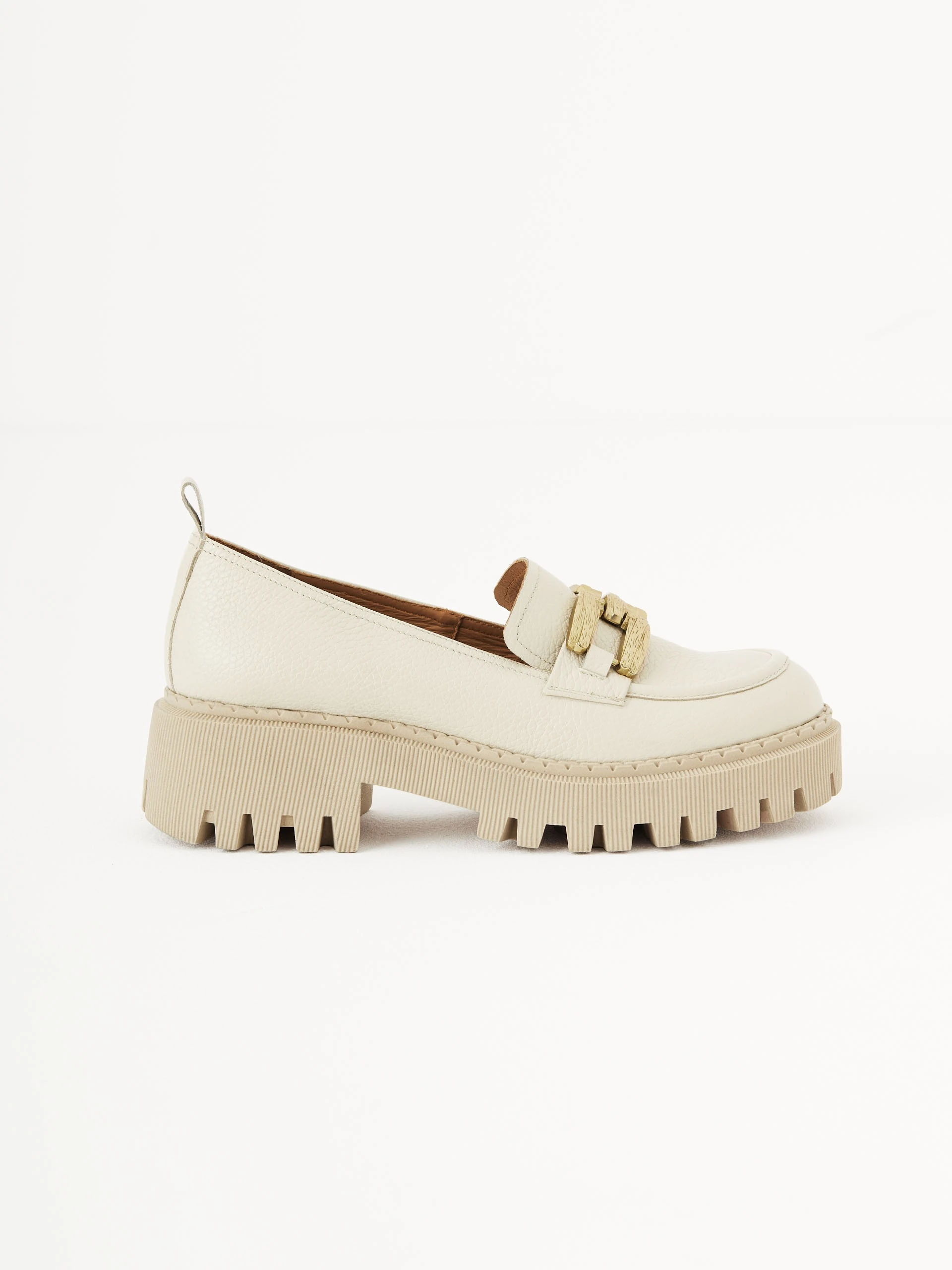 Leather platform loafers