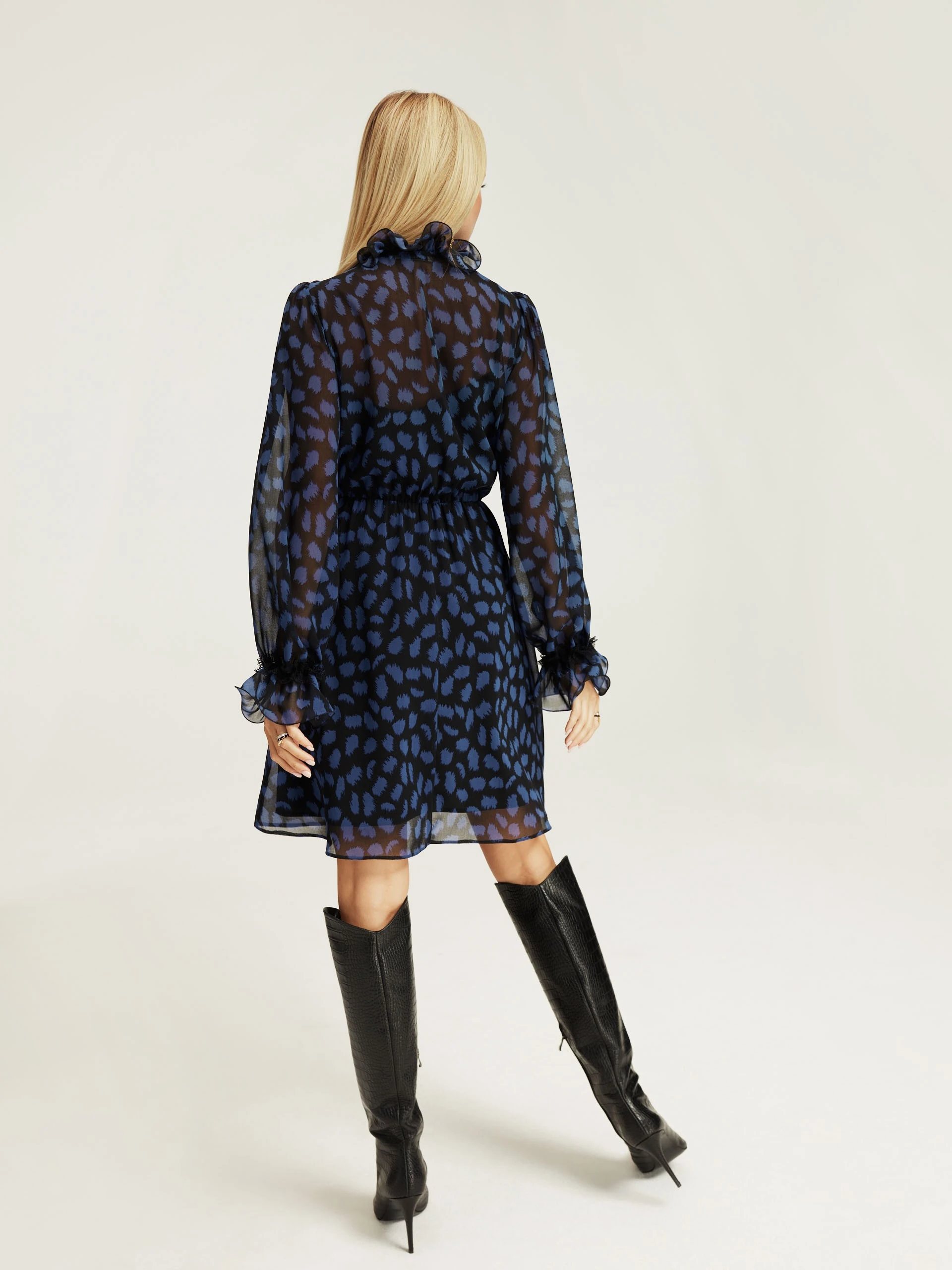 Black stiletto heeled boots