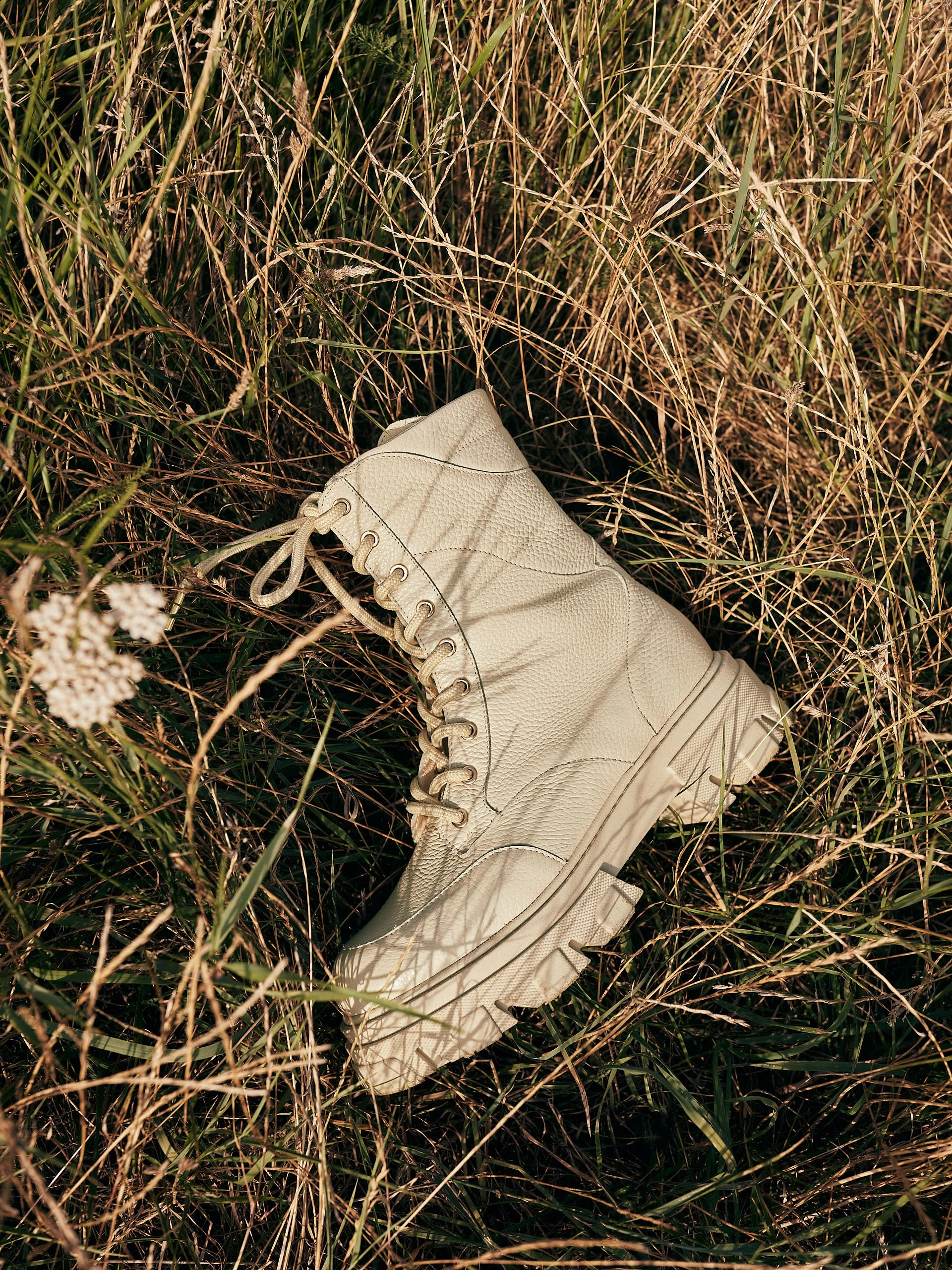 Lace-up leather boots