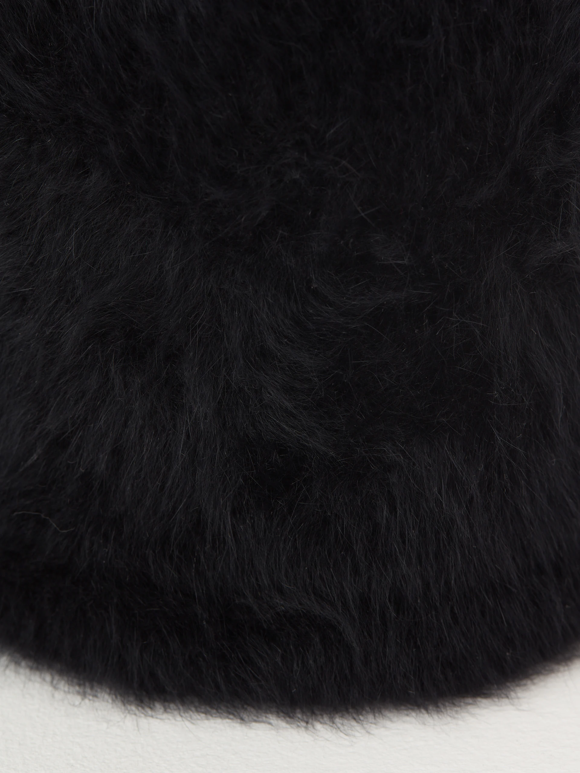 Black angora beanie