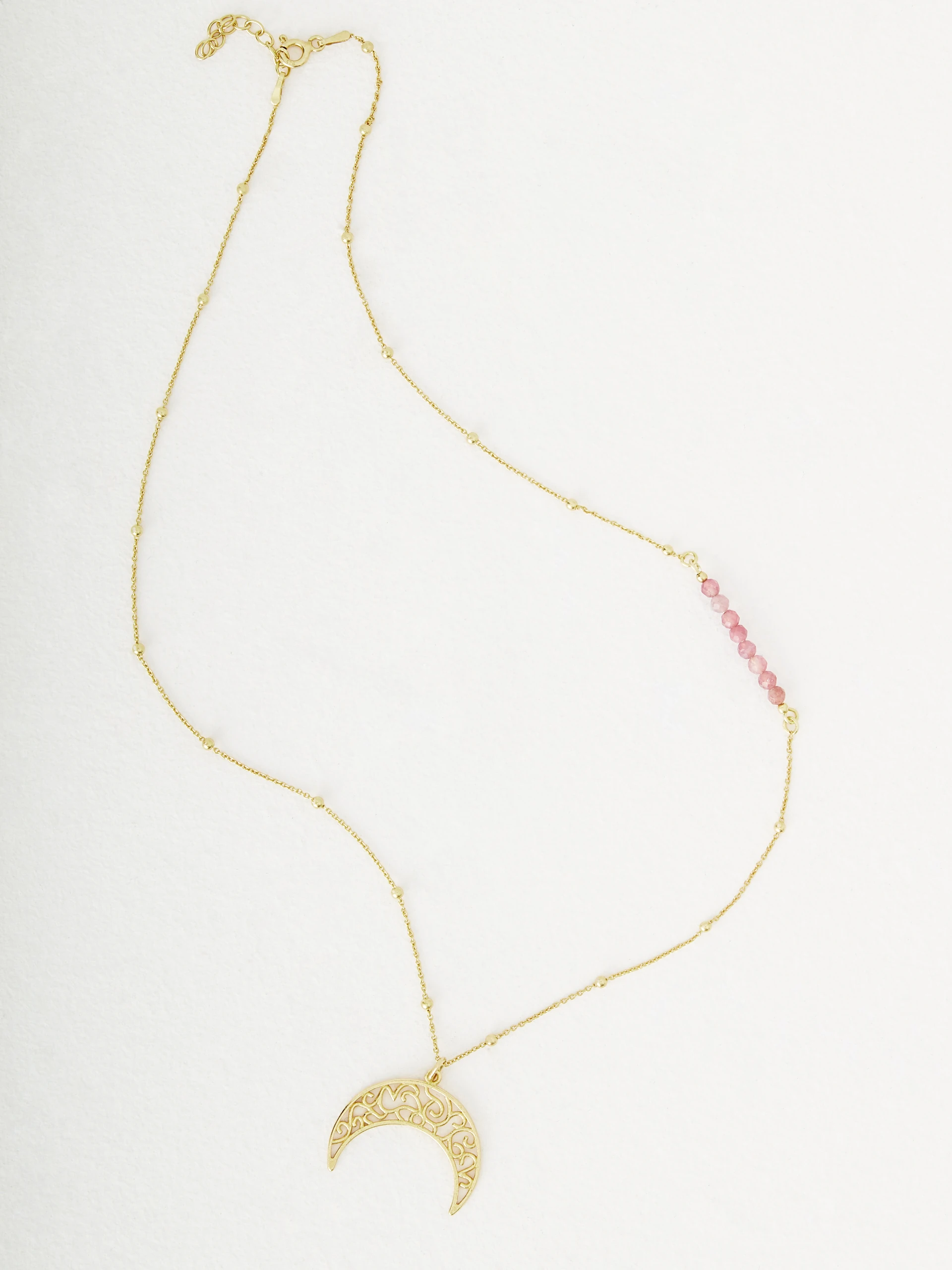 Necklace with openwork crescent moon