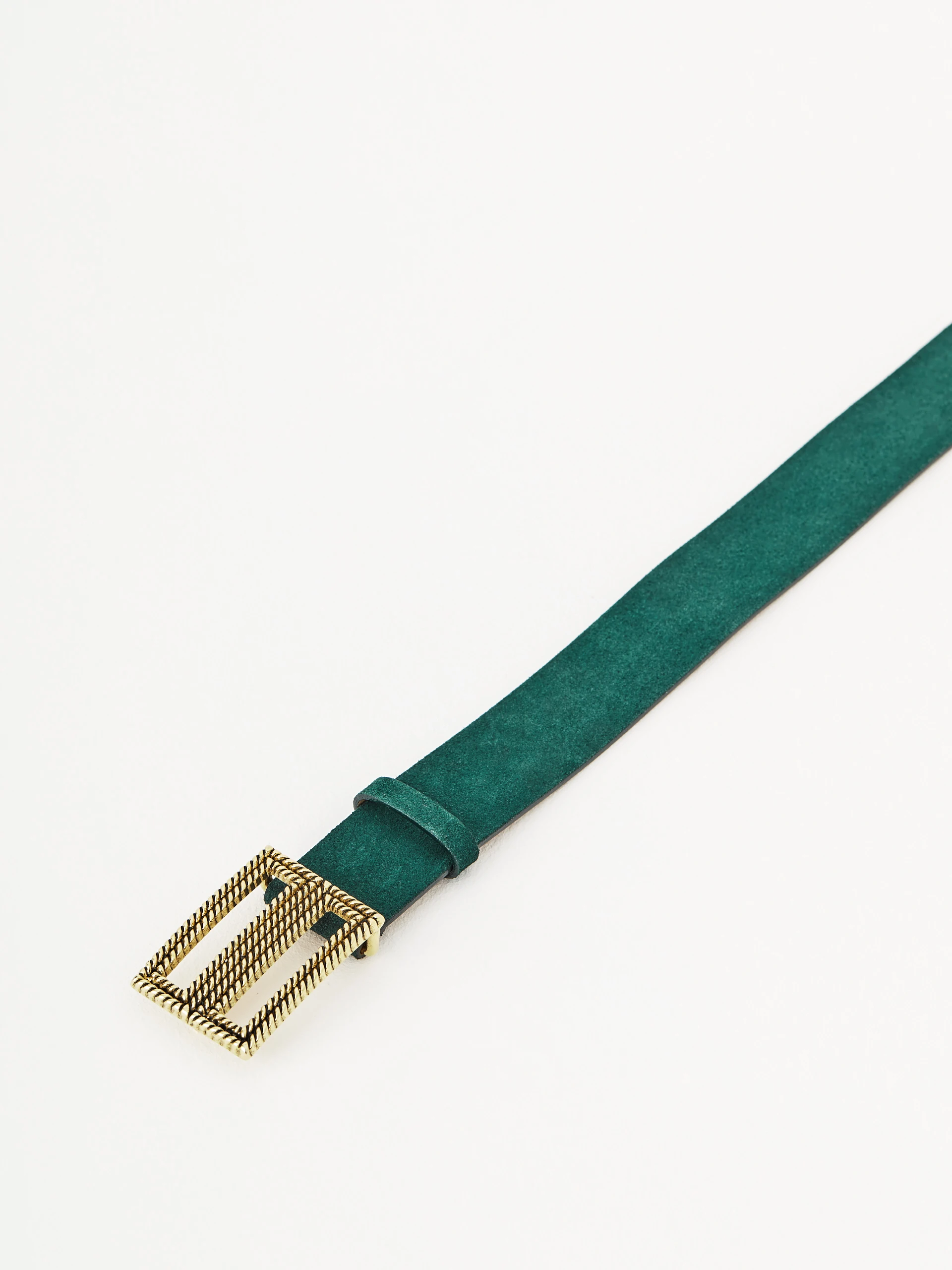 Green leather belt