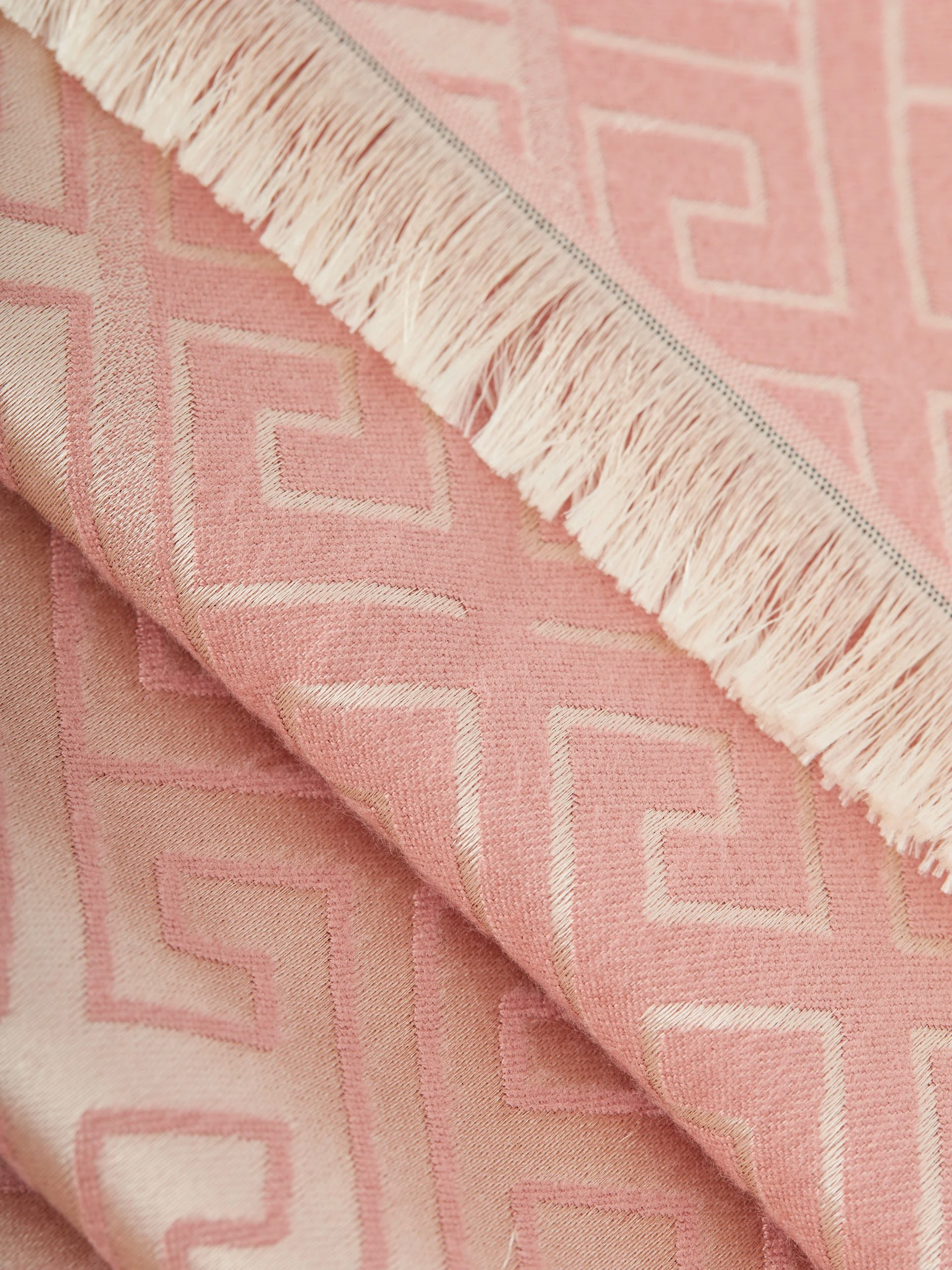Pink geometric pattern scarf