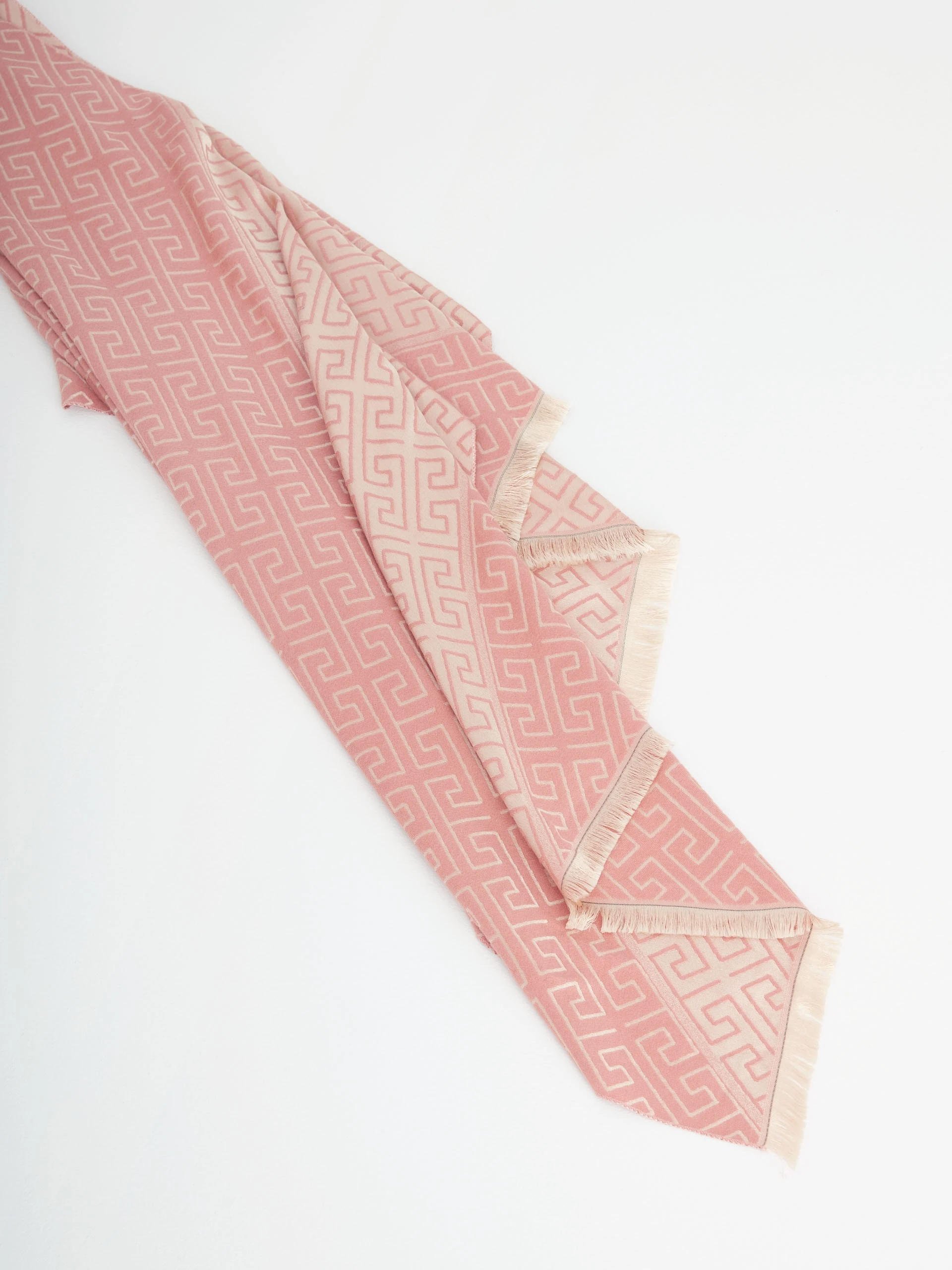 Pink geometric pattern scarf