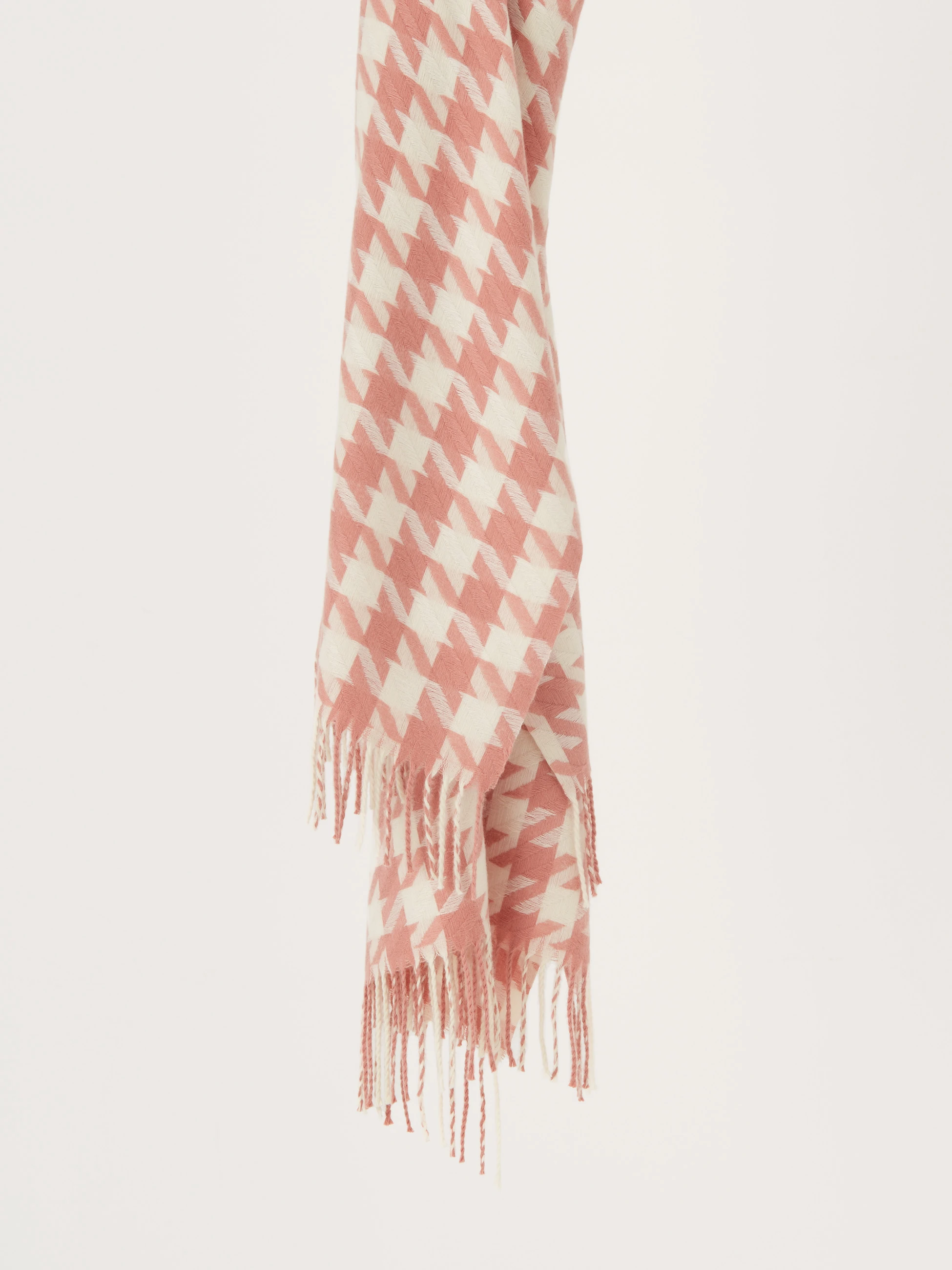 Pink and cream pepita scarf