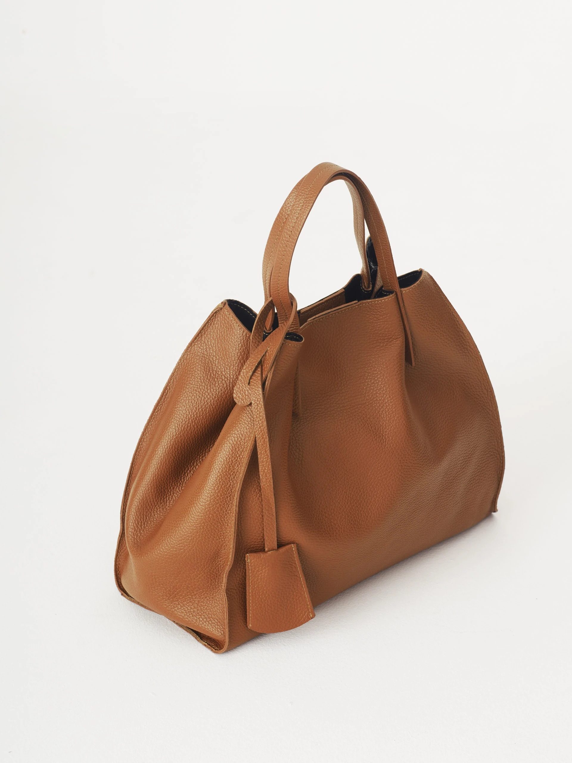 Skórzana torebka typu shopper w brązowym kolorze