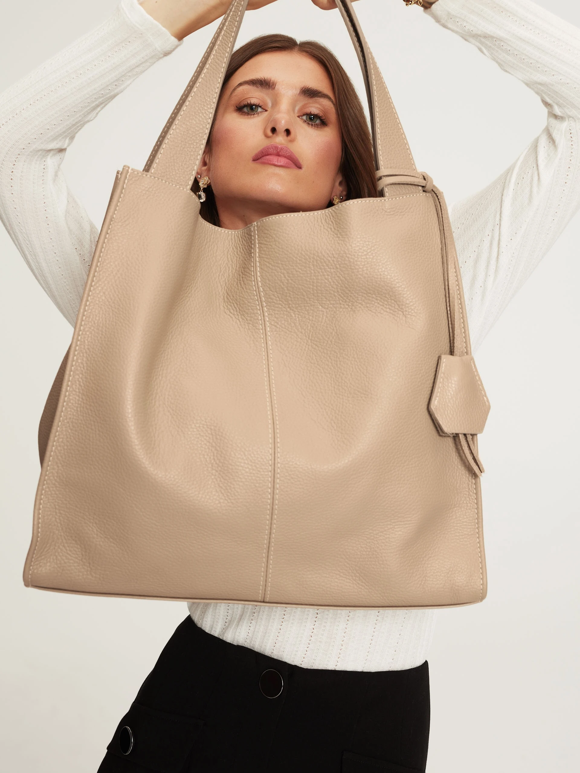 Torebka shopper w kolorze taupe