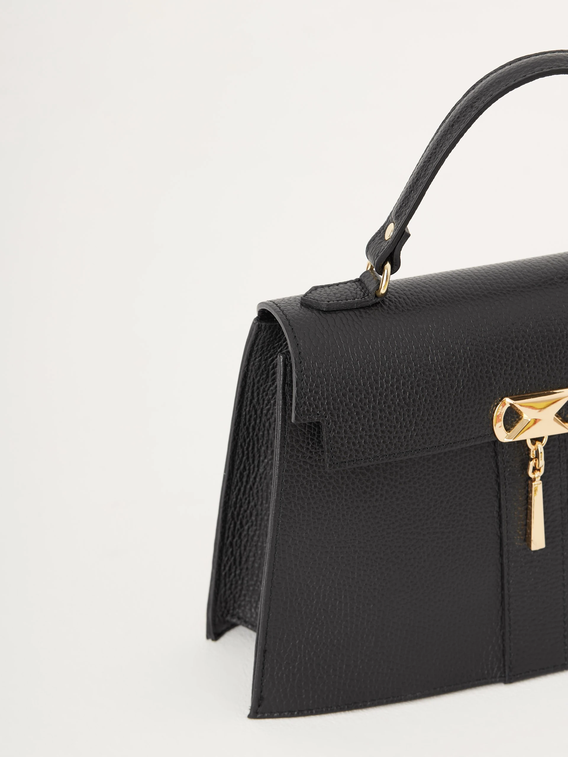 Black leather hand bag