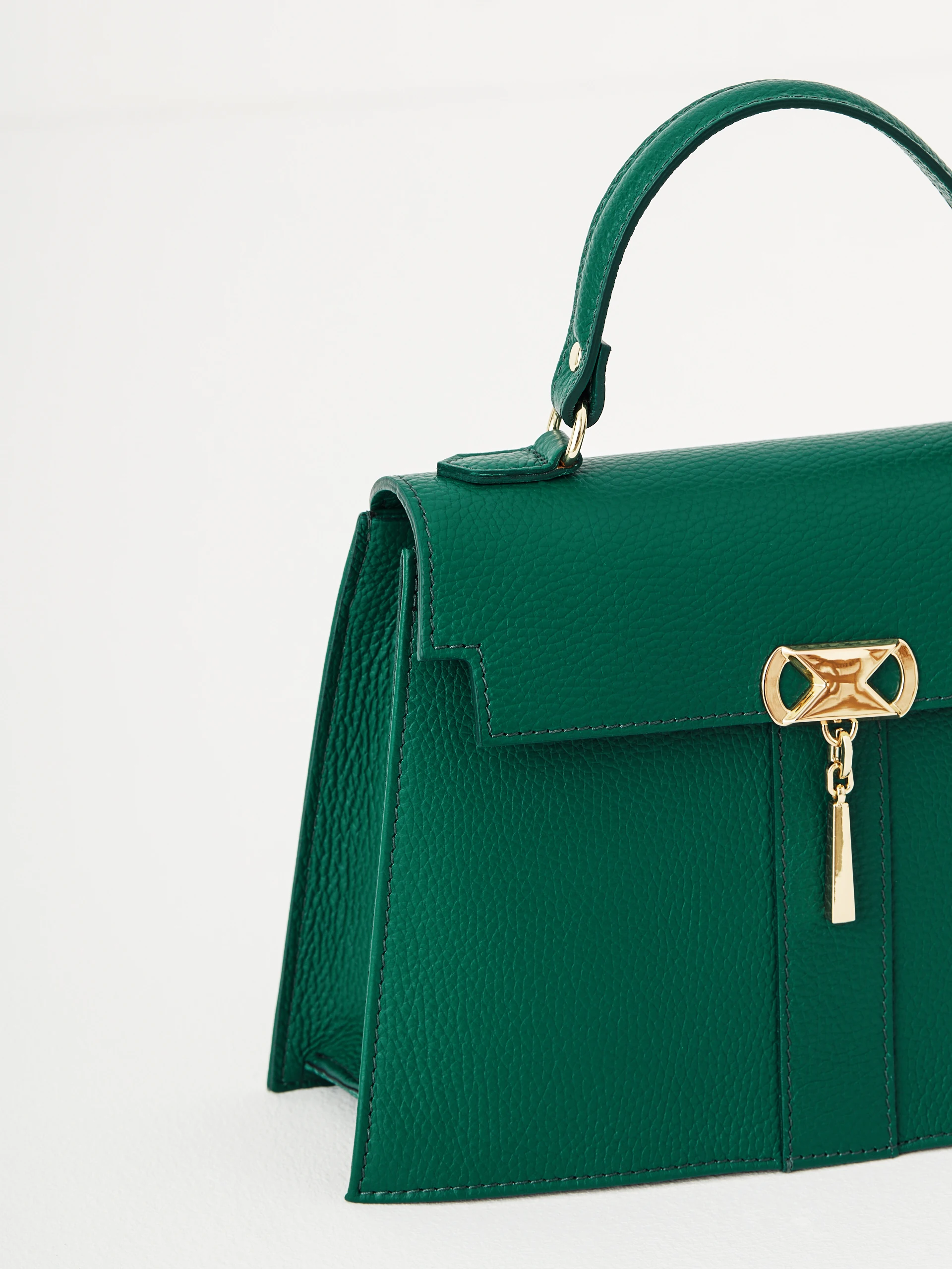Green leather bag