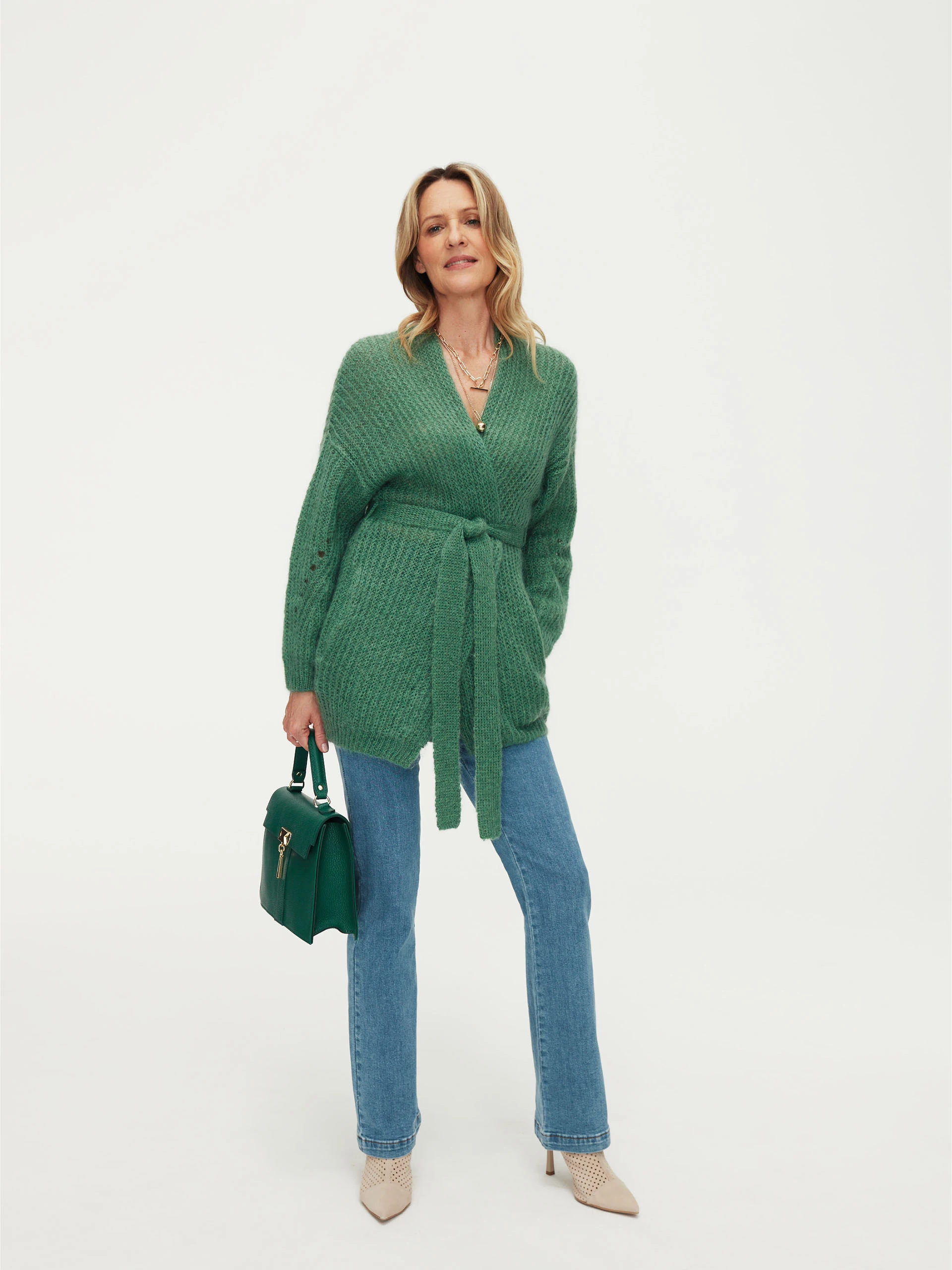 Green leather bag