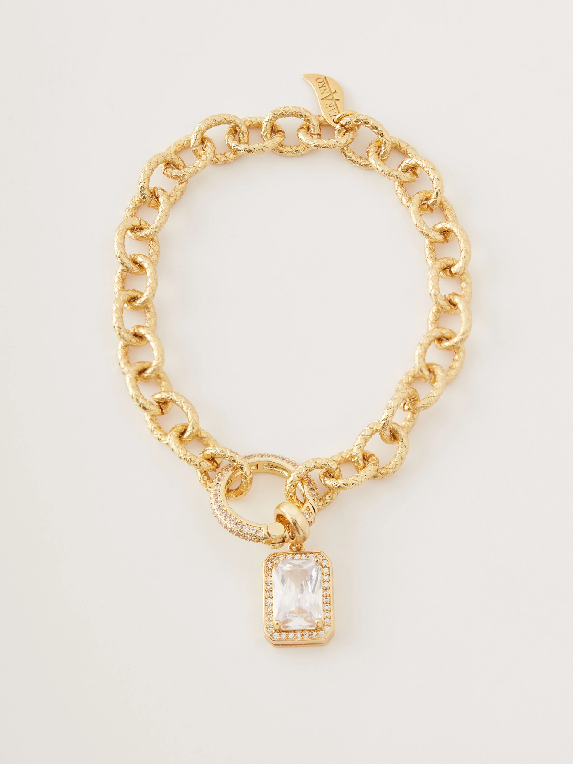 Gold plated silver bracelet with zirconia