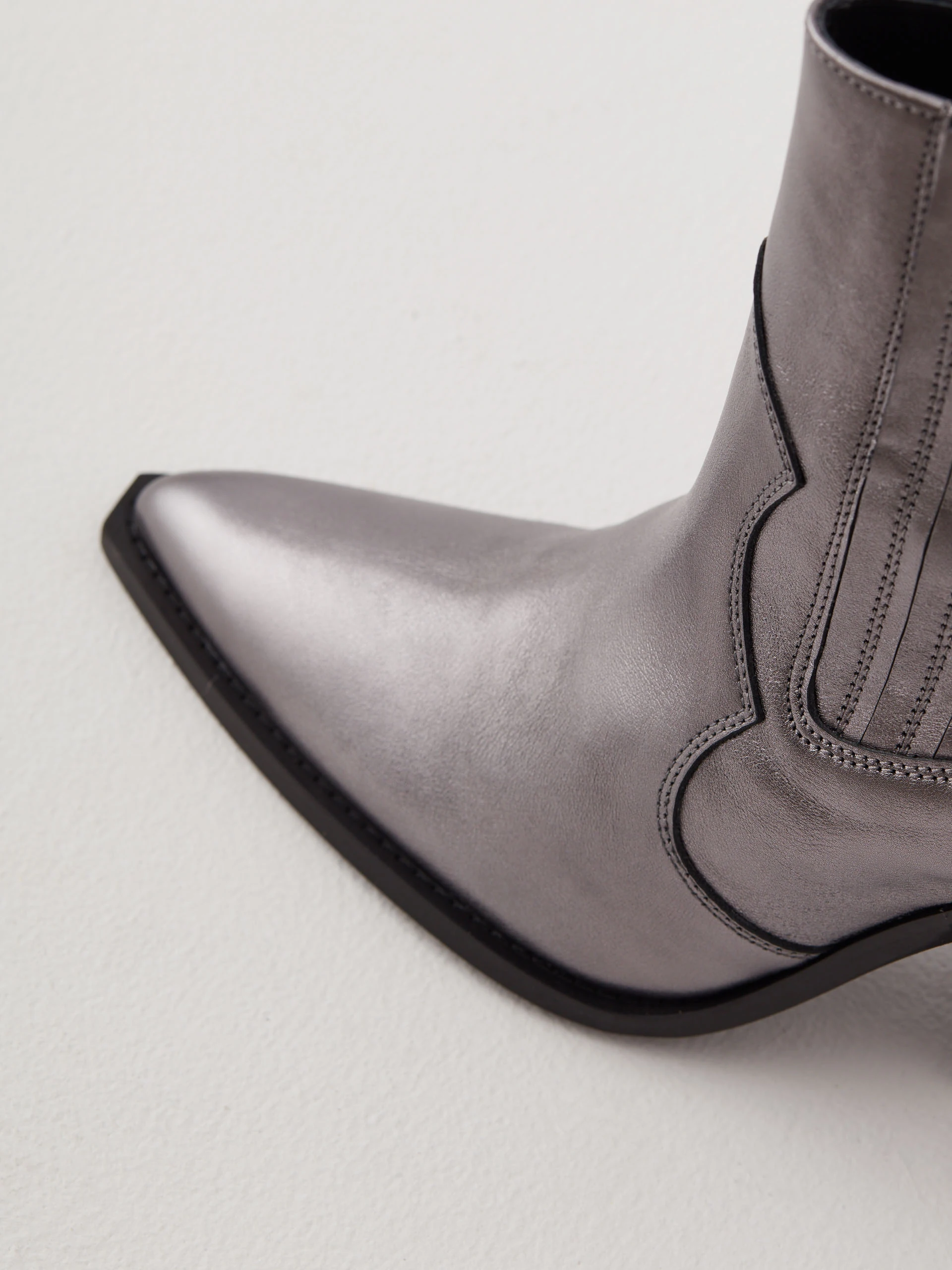 Silver leather cowboy boots