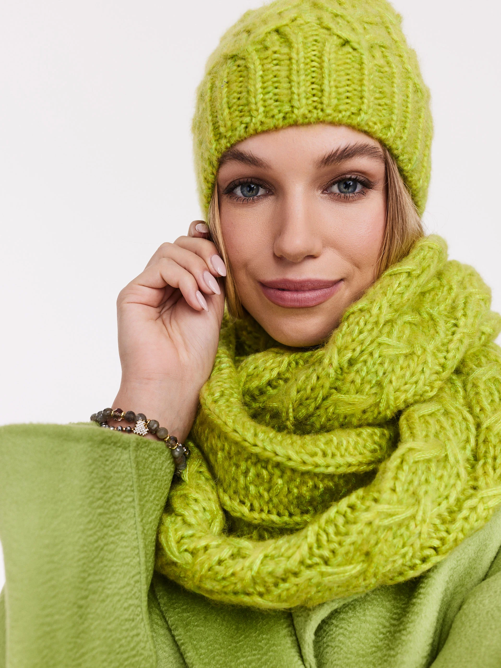 Lime cap with added wool