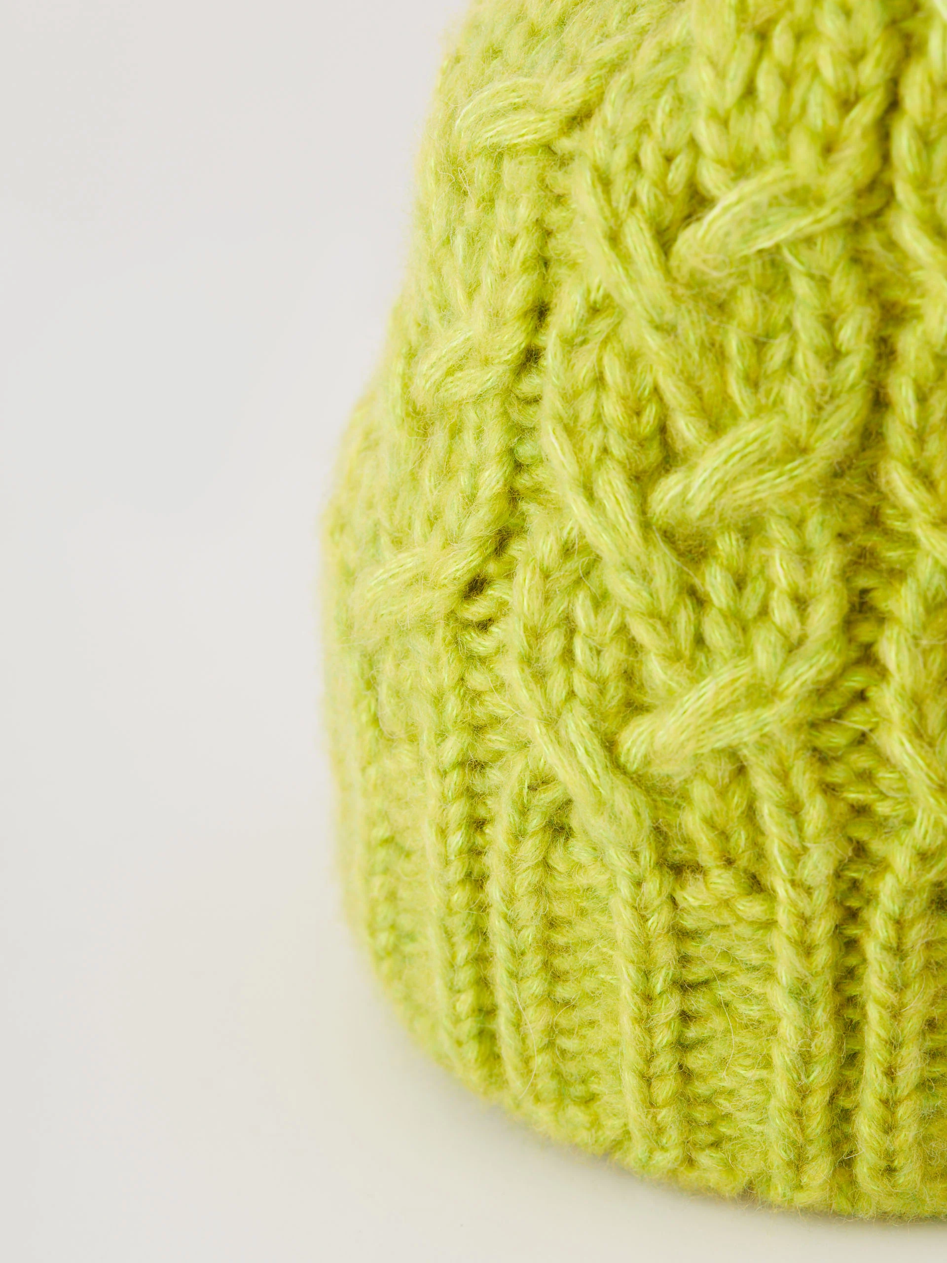 Lime cap with added wool