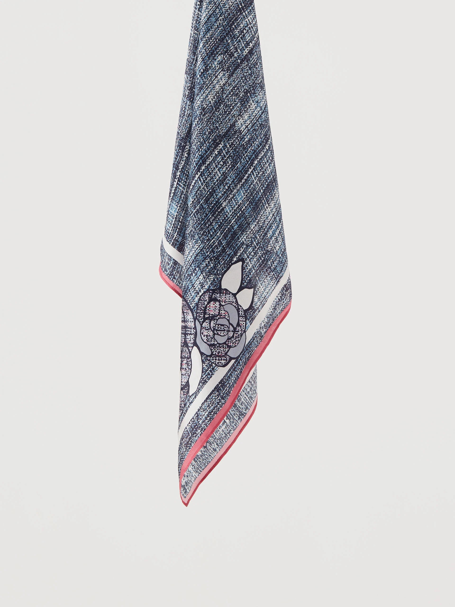 Silk gavroche with floral motif