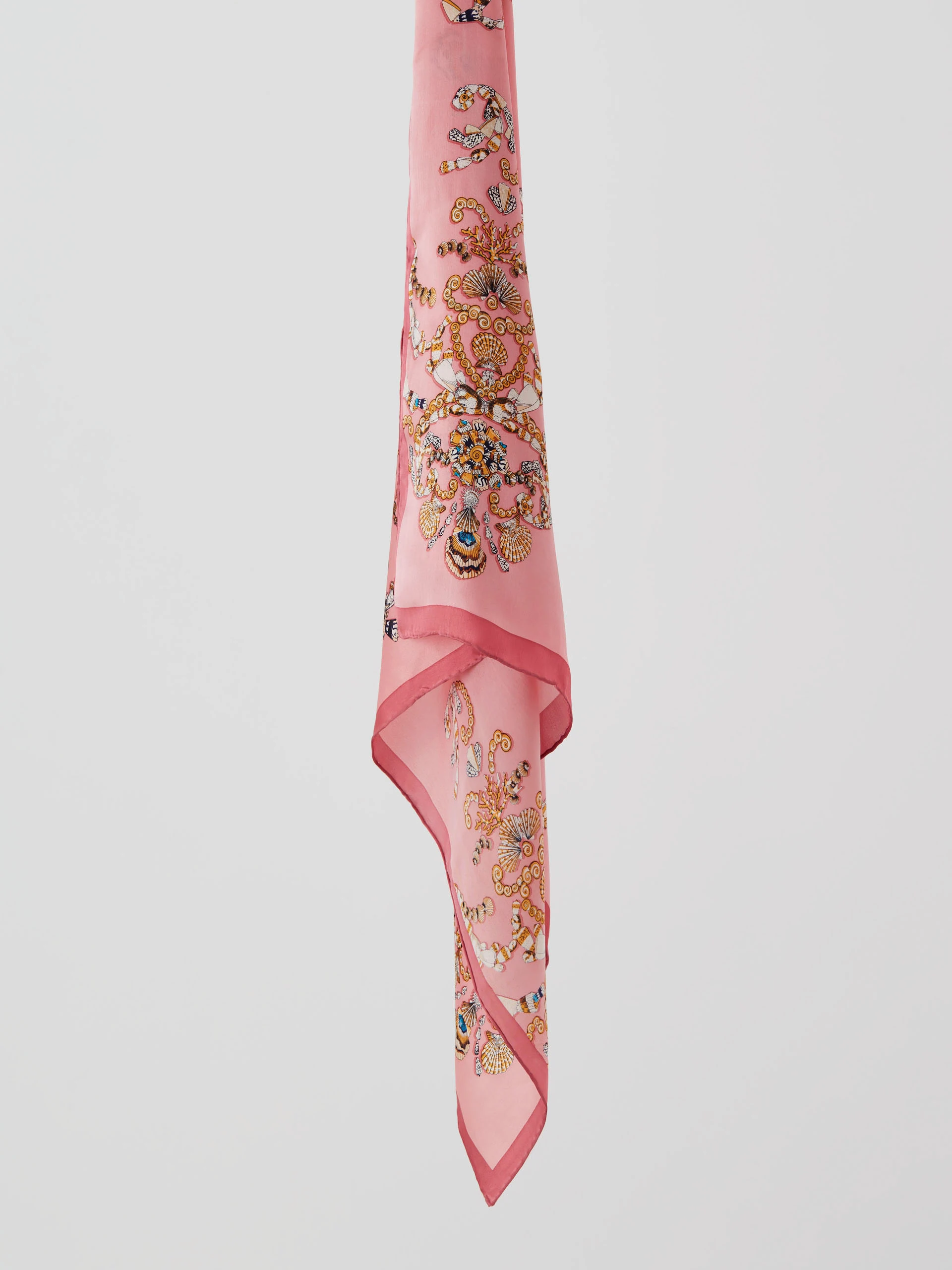Silk gavroche in pink color