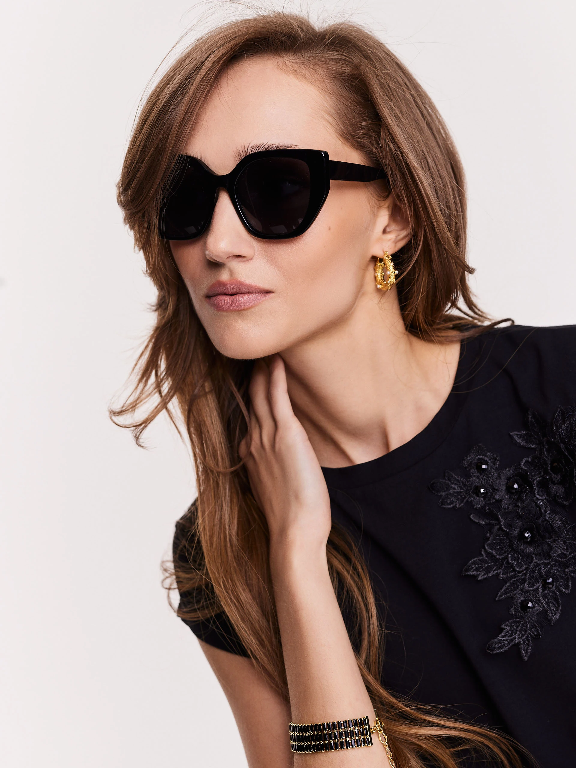 Decorated hoop earrings