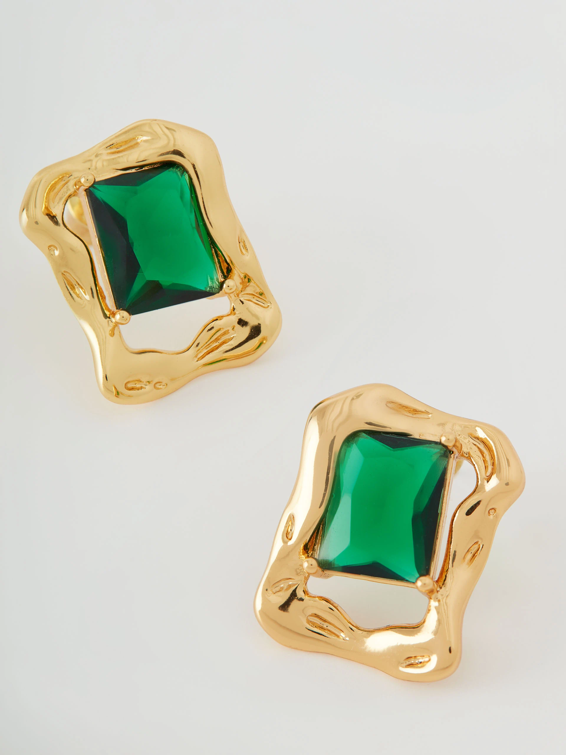 Large green earrings