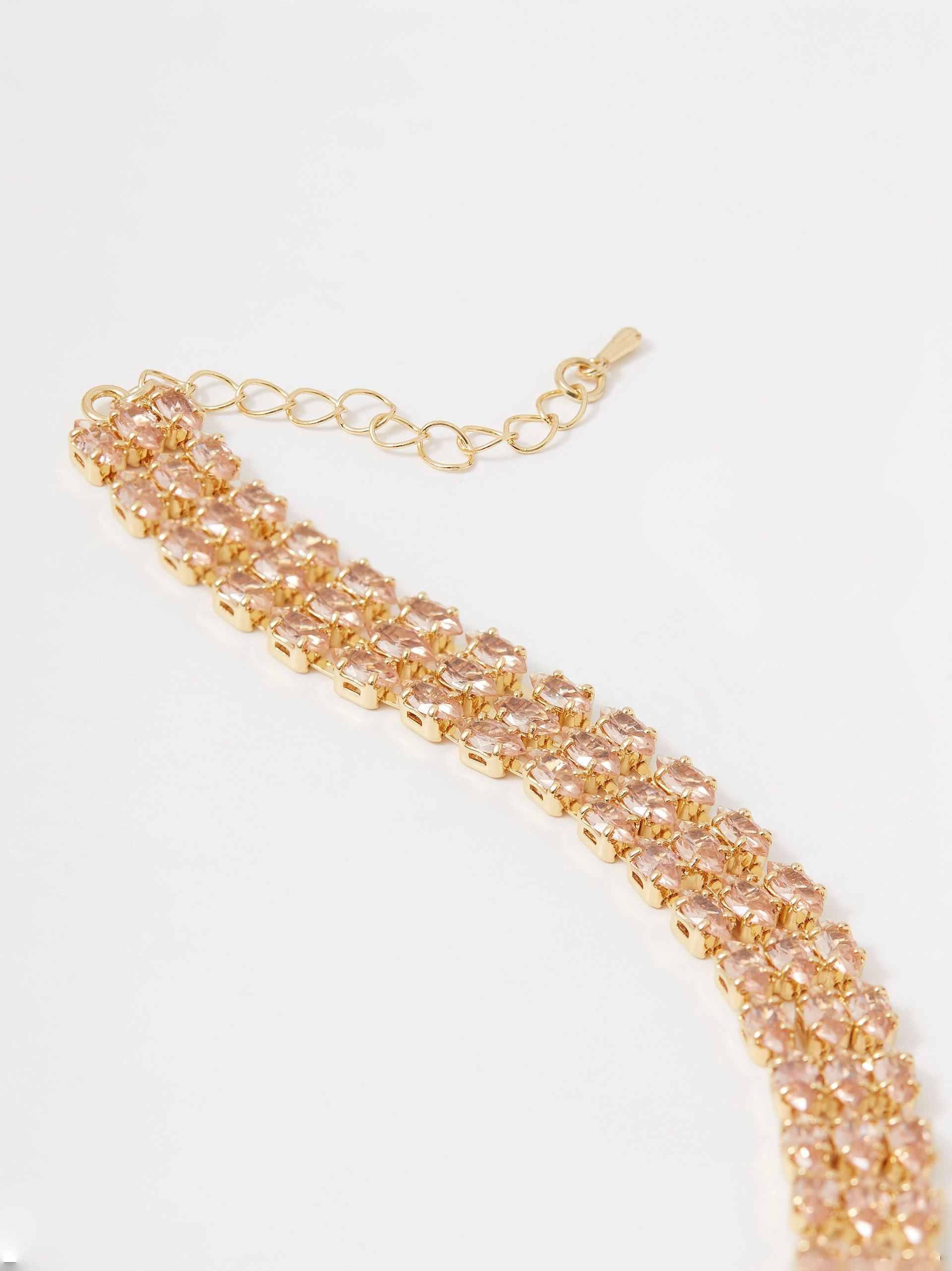 Gold-plated glass crystal bracelet