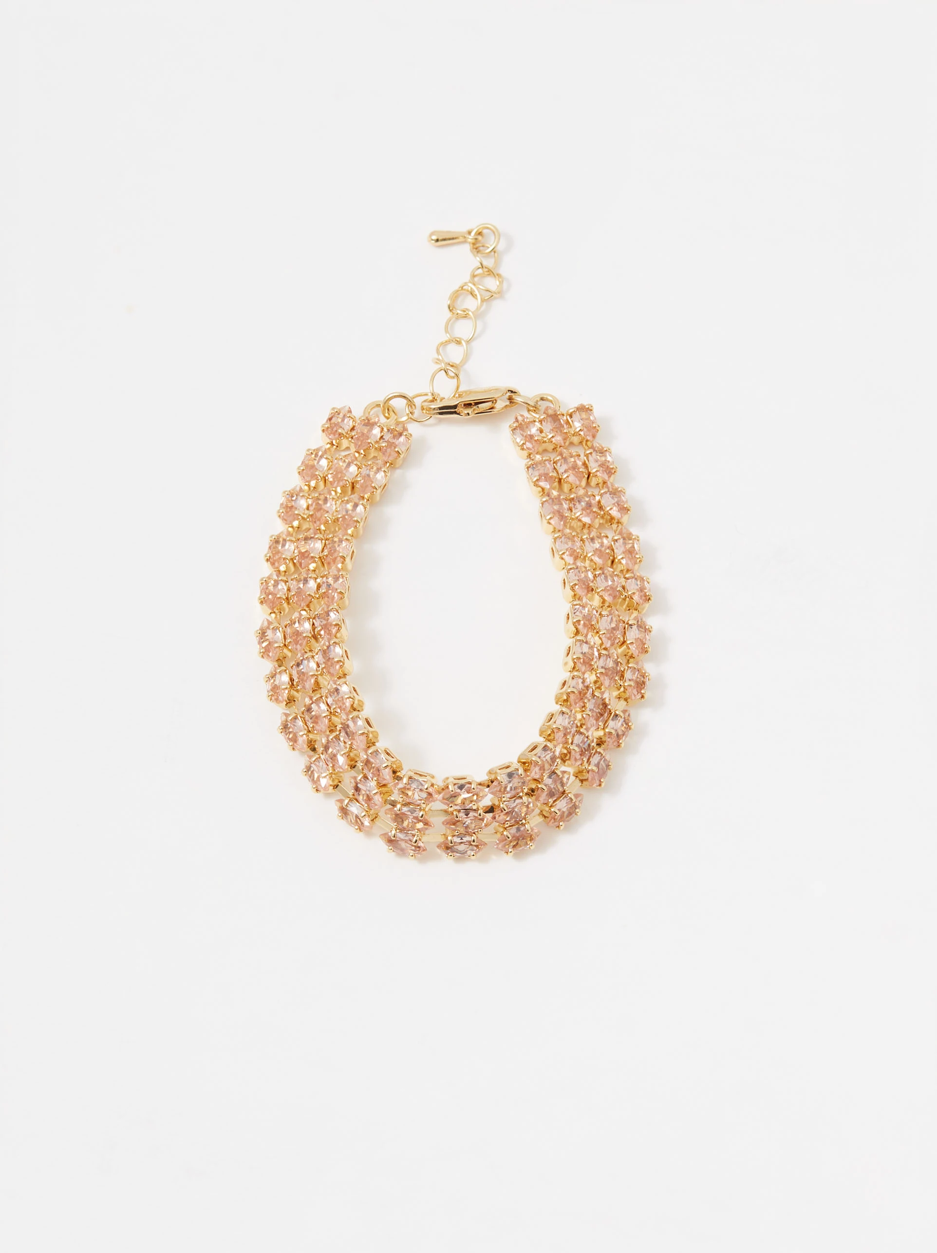 Gold-plated glass crystal bracelet