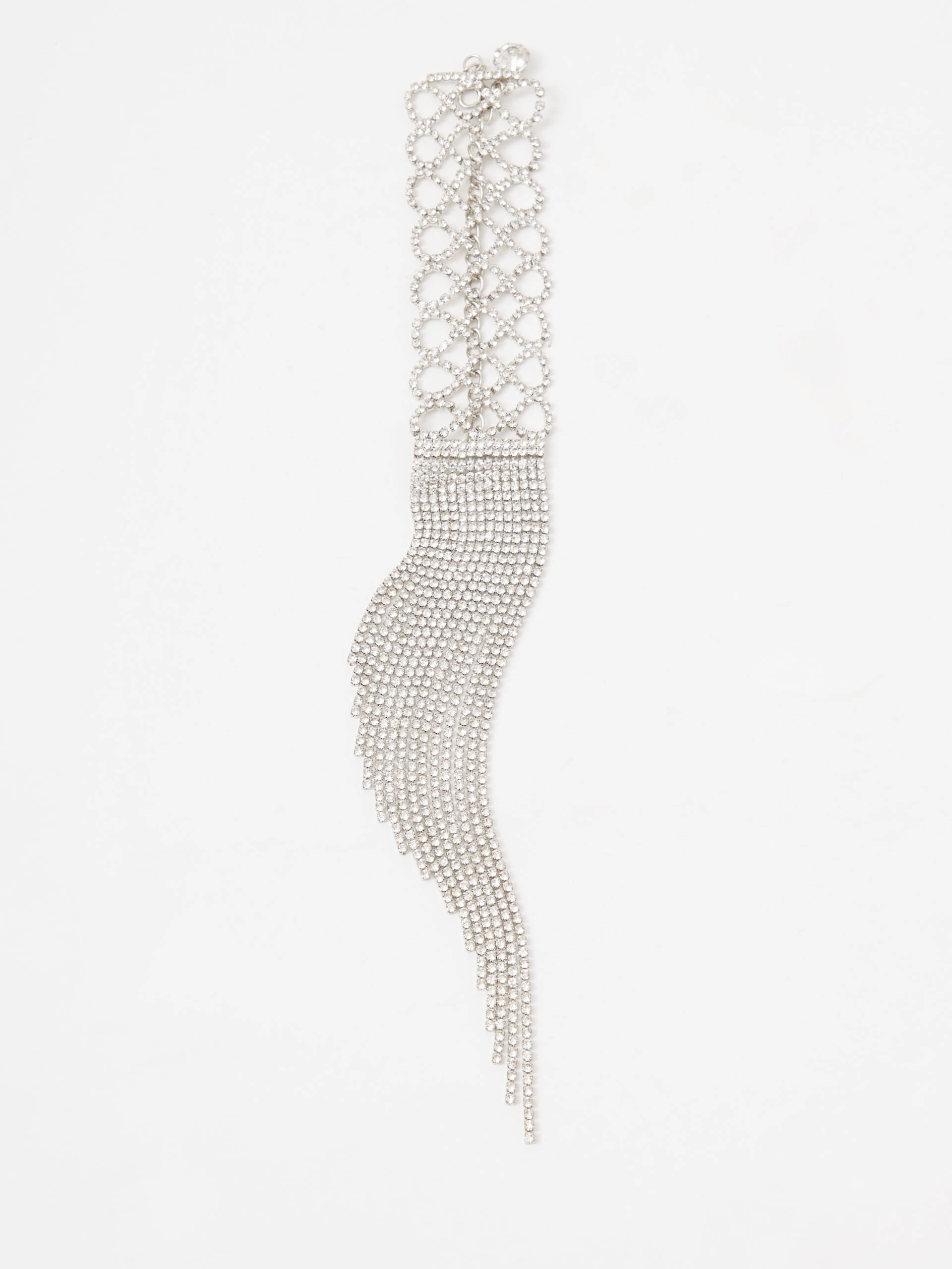 Silver-colored bracelet with glass beads