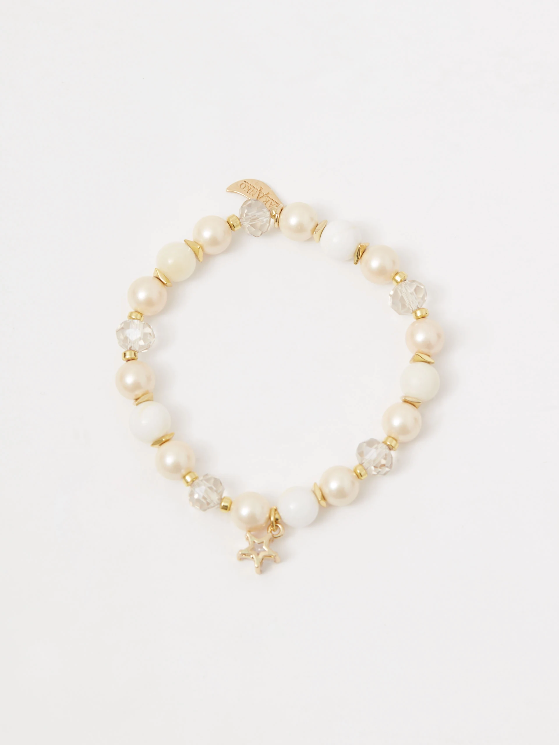 Gold-plated bracelet with natural stones