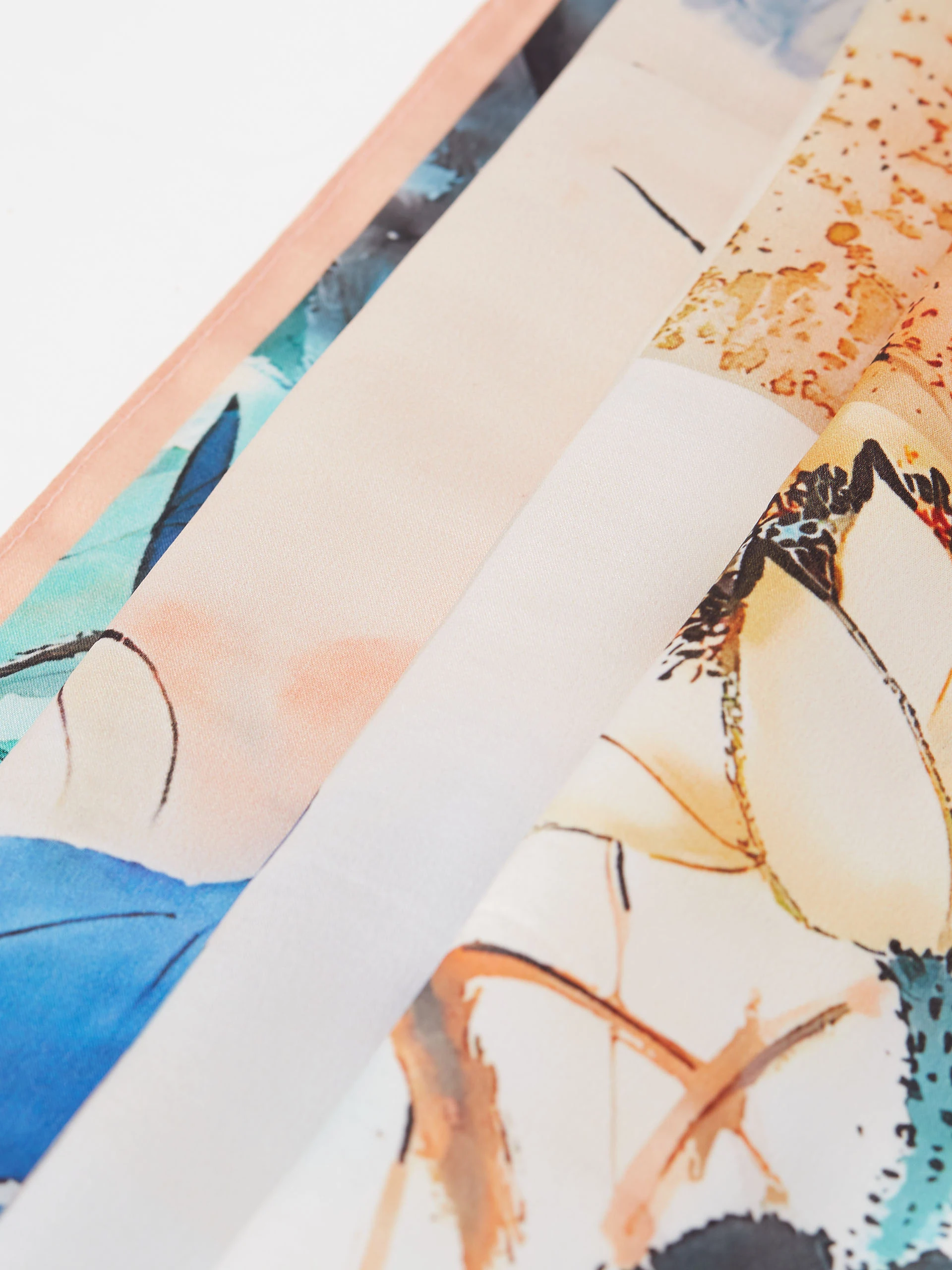 Silk scarf with floral prints