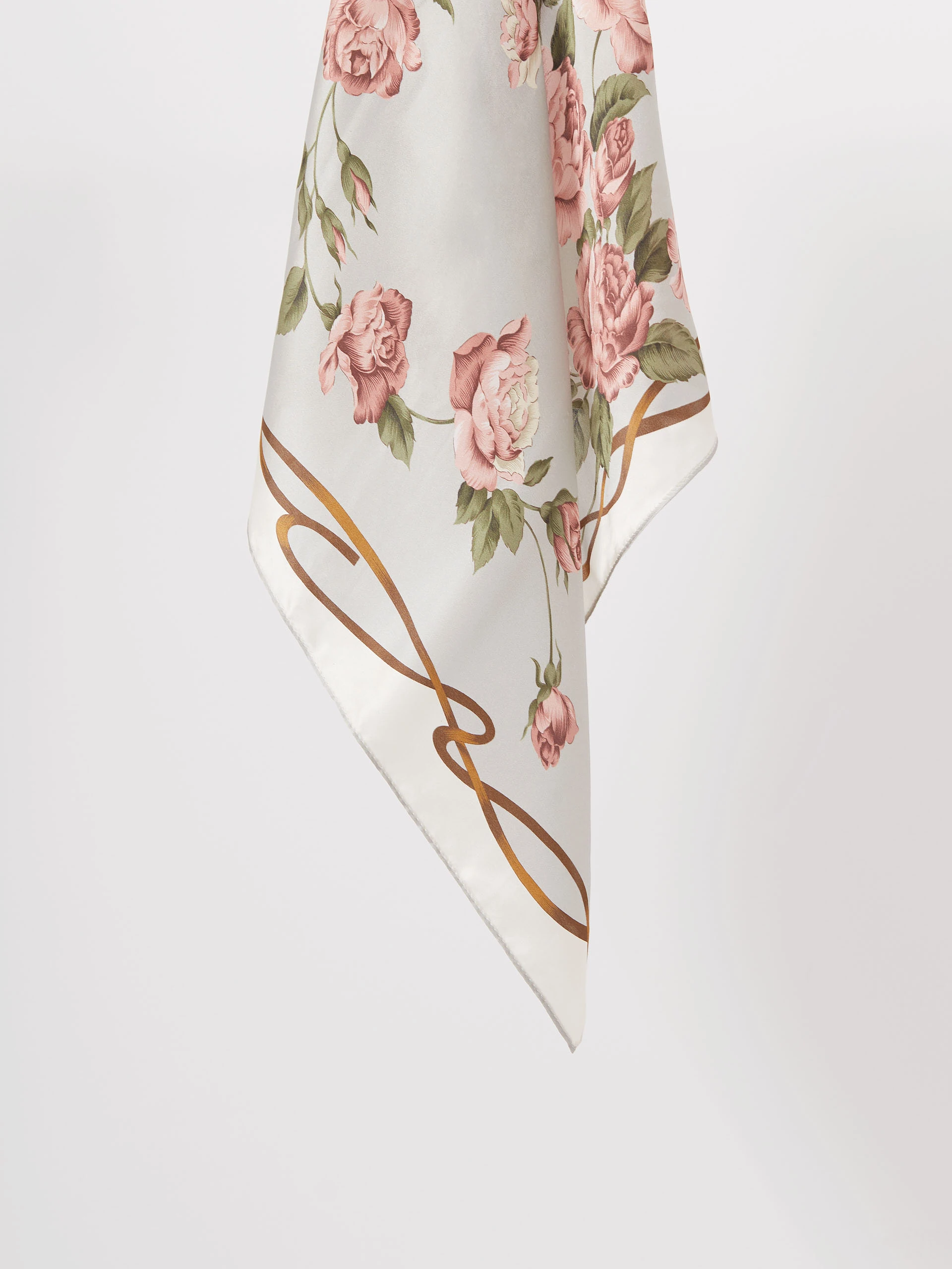 Silk scarf with rose pattern