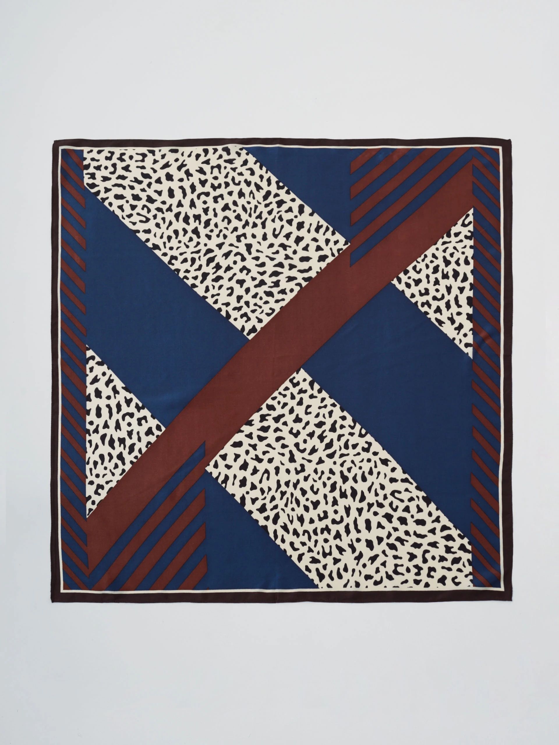 Silk scarf with geometric patterns