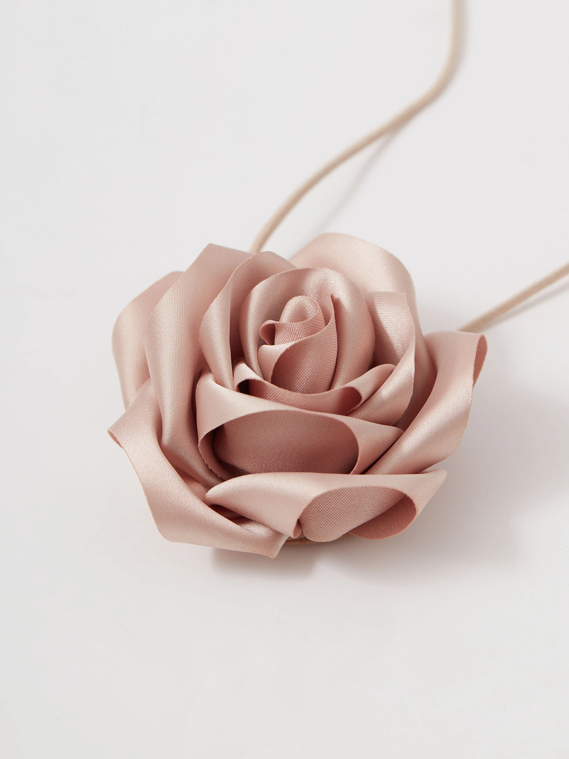 Pink rose choker necklace