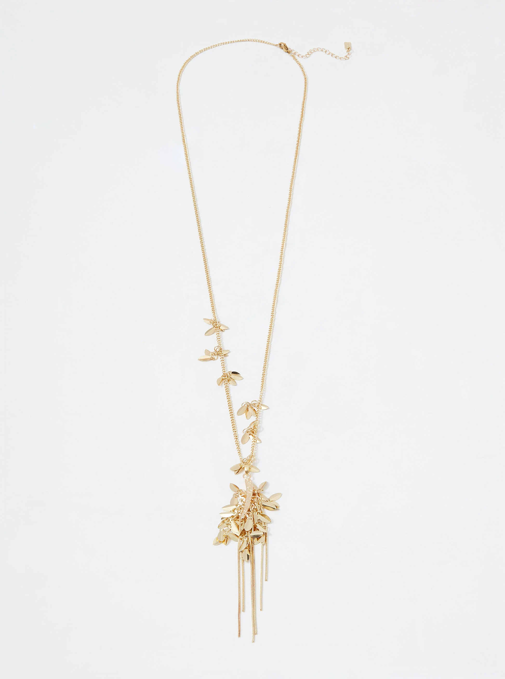 Long gold-plated necklace with pendant