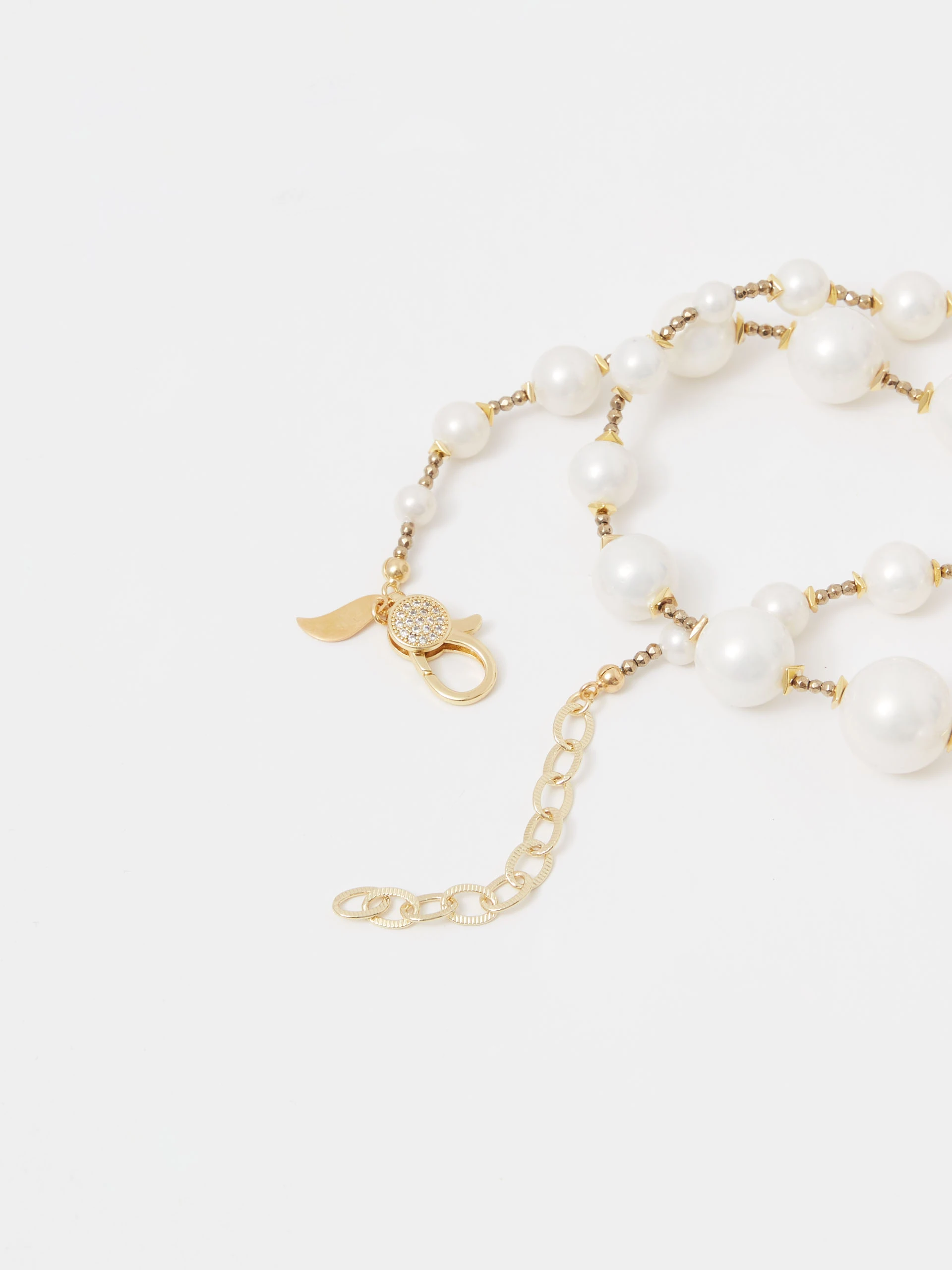 Gold-plated necklace with pearls