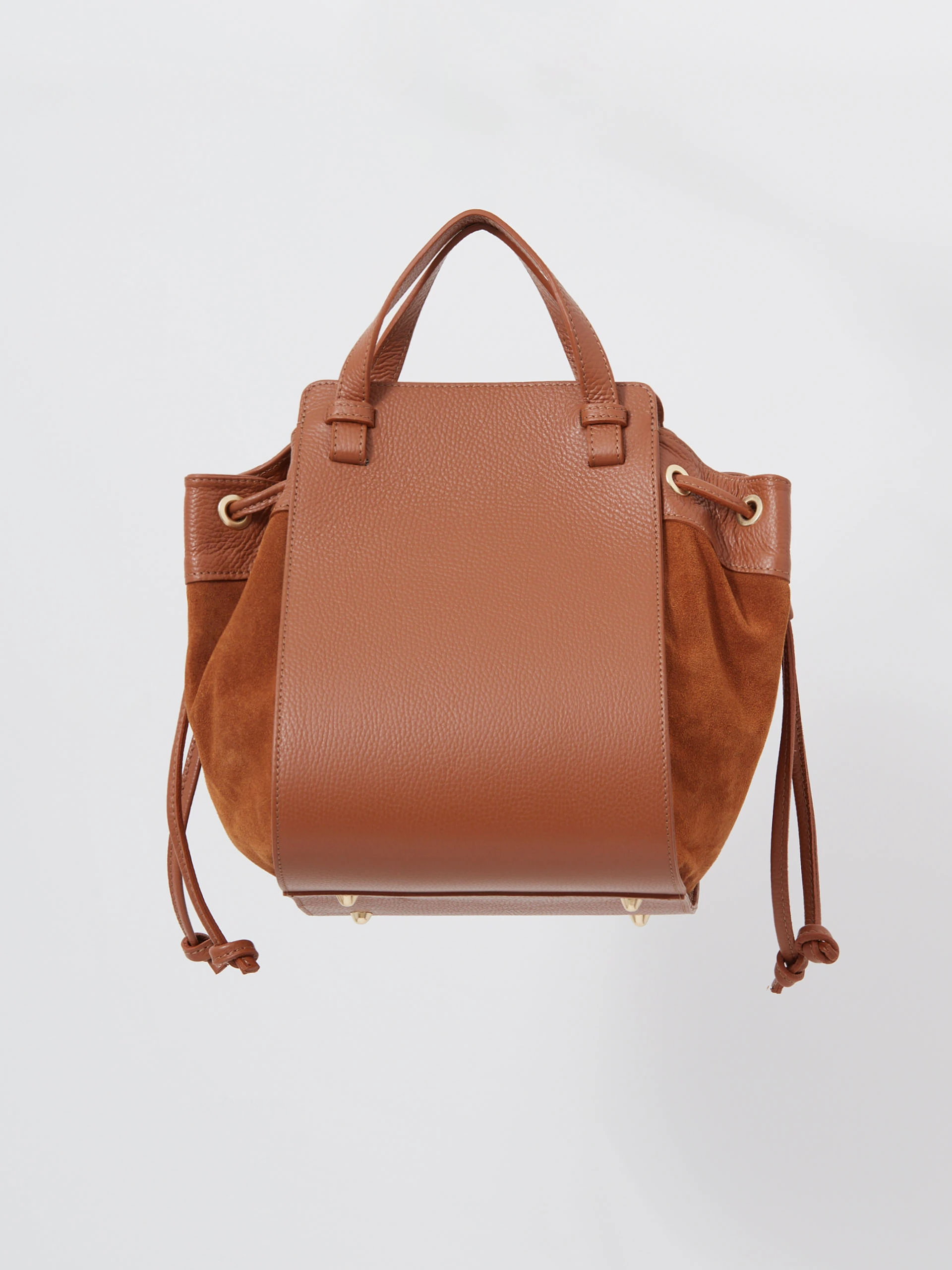 Brown leather handbag