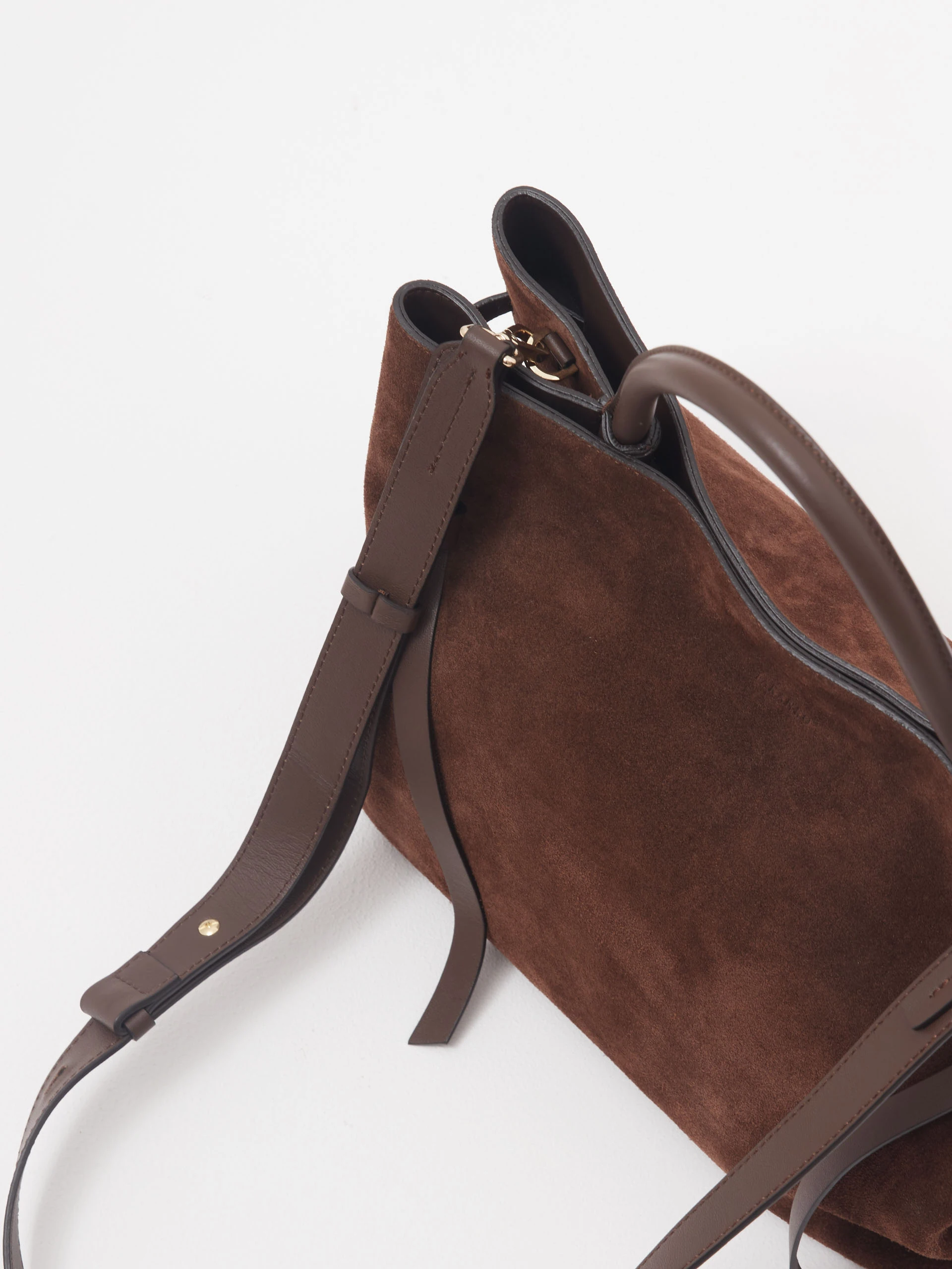 Chocolate brown leather handbag