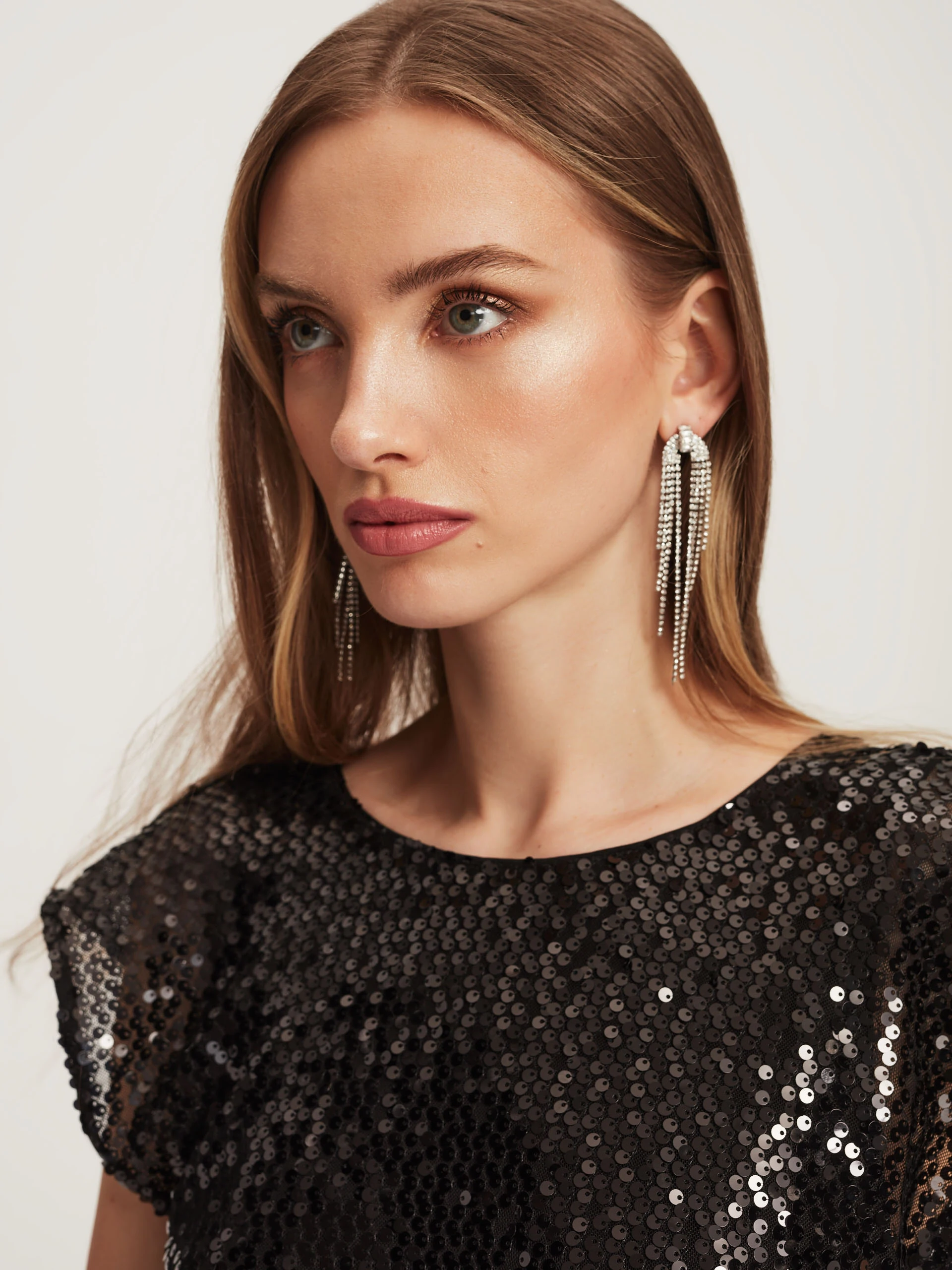 Black sequined blouse