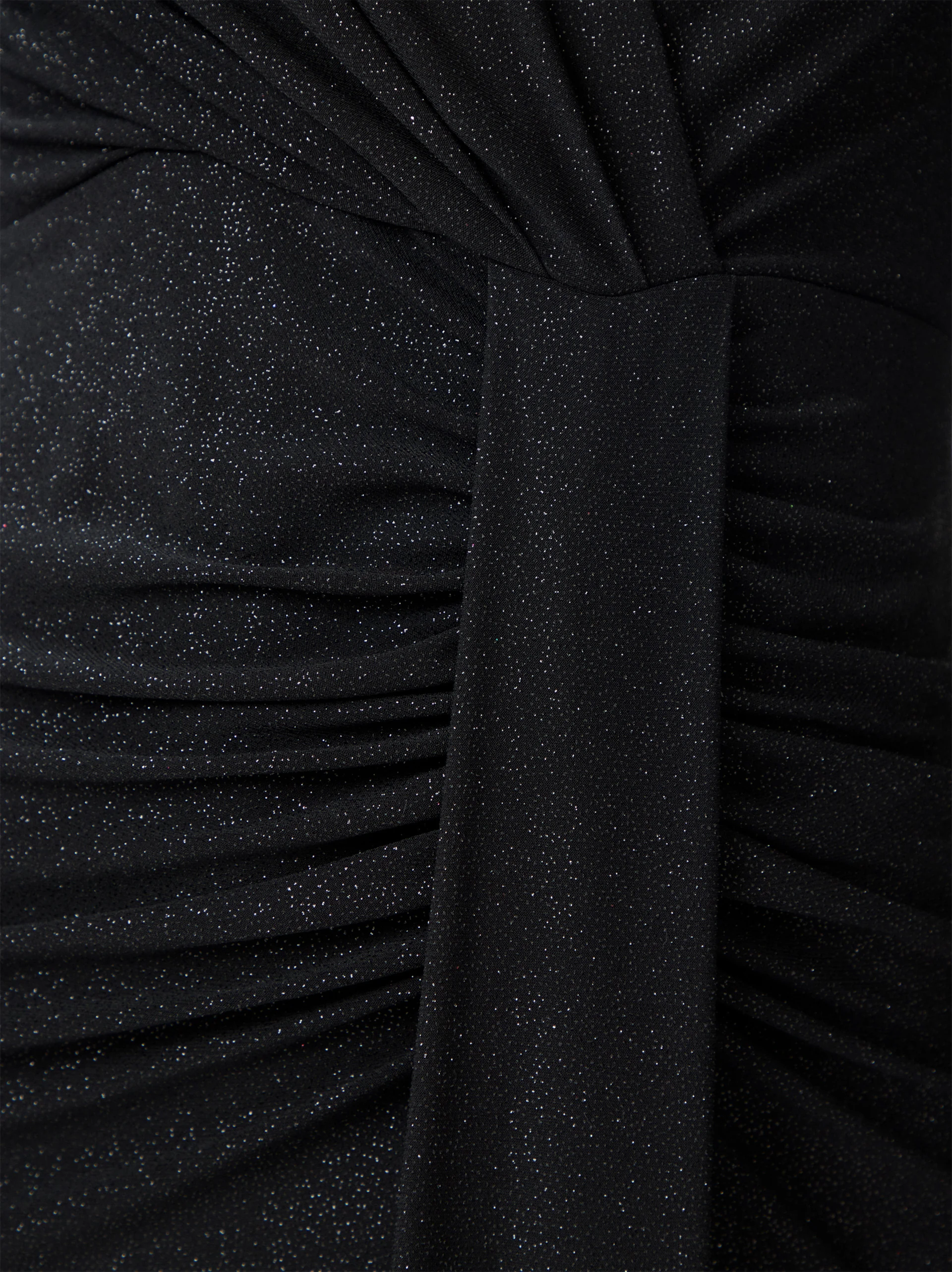 Black fitted maxi dress with shine