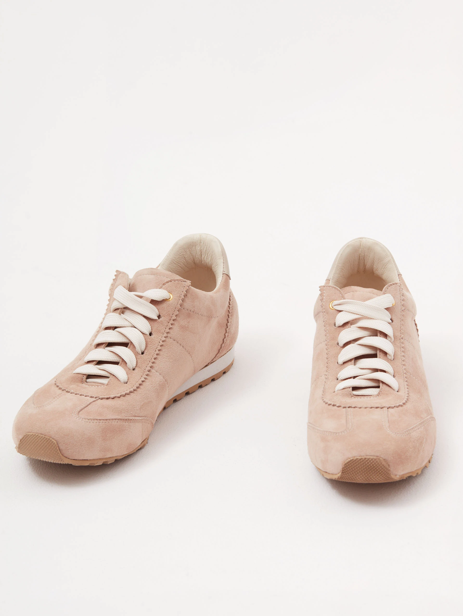 Beige sneakers made of genuine leather