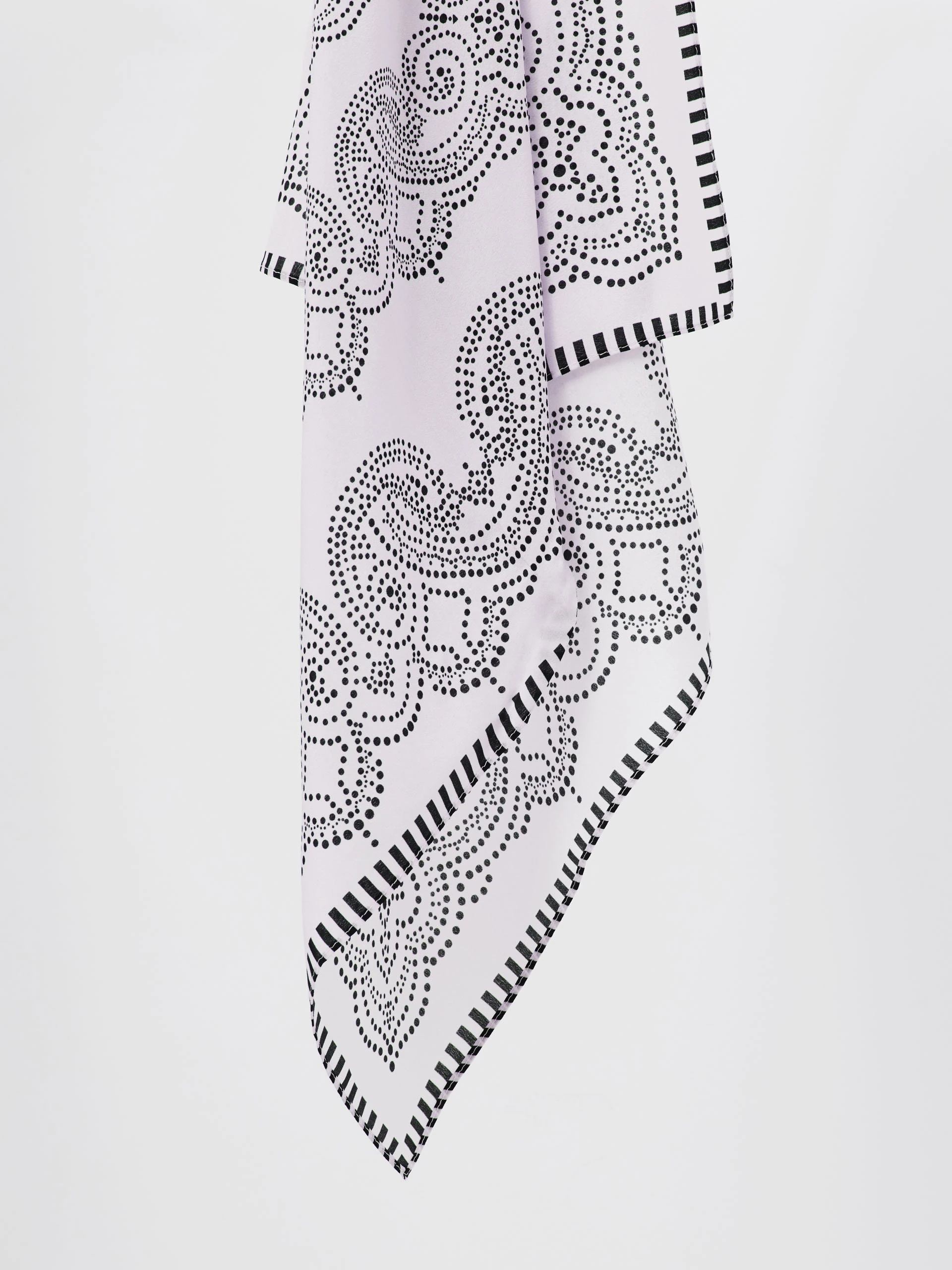 White silk scarf with small dots