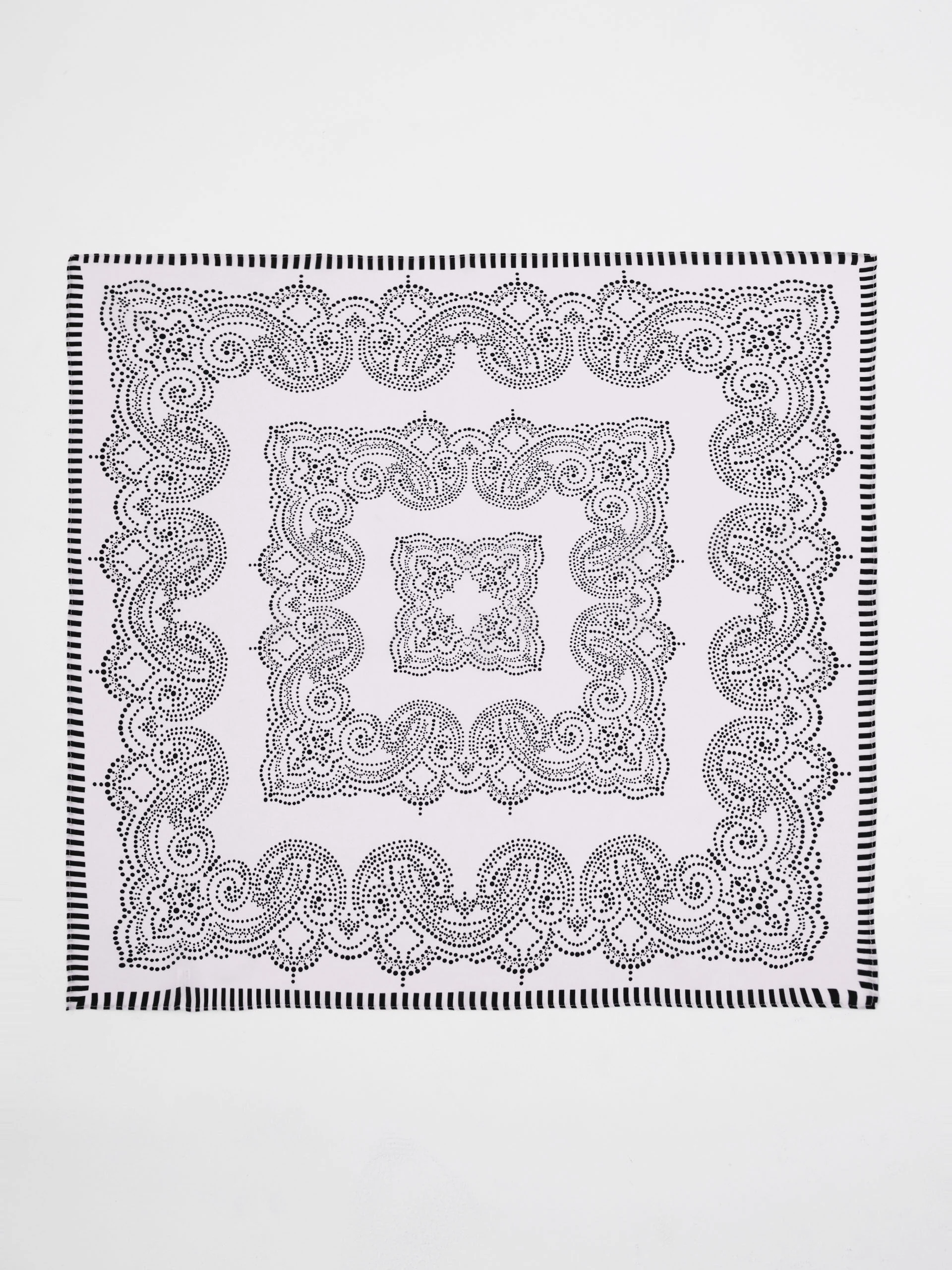 White silk scarf with small dots