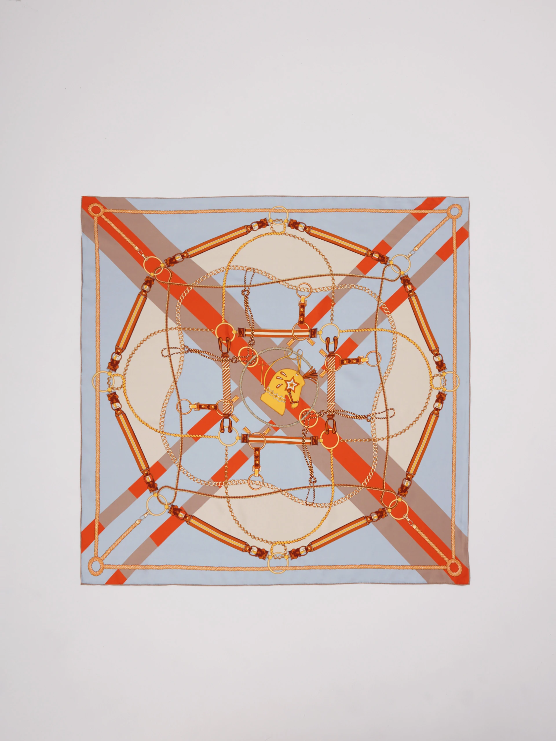 Double-sided silk scarf with hand-stitched edges