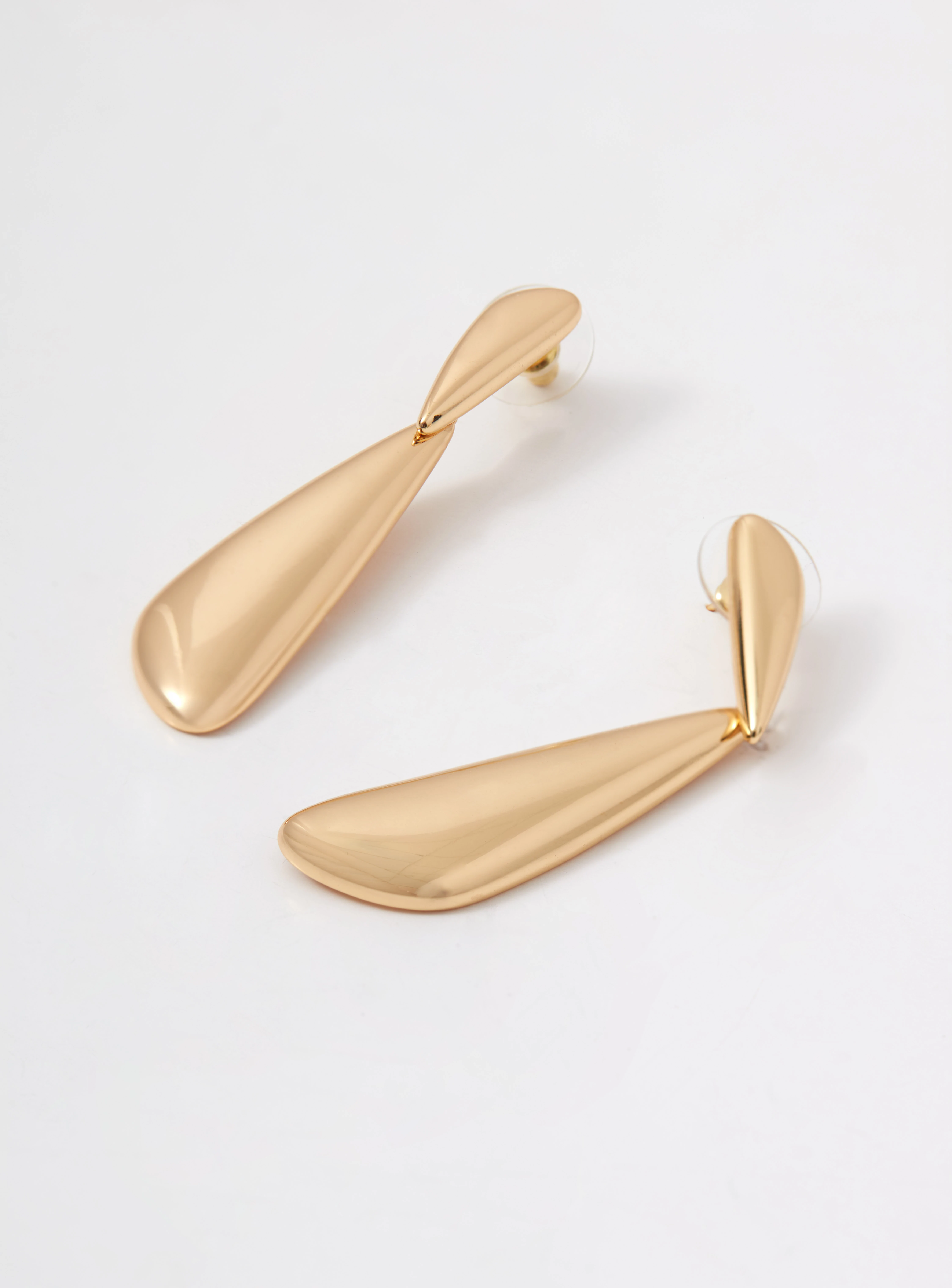 Long gold-plated earrings