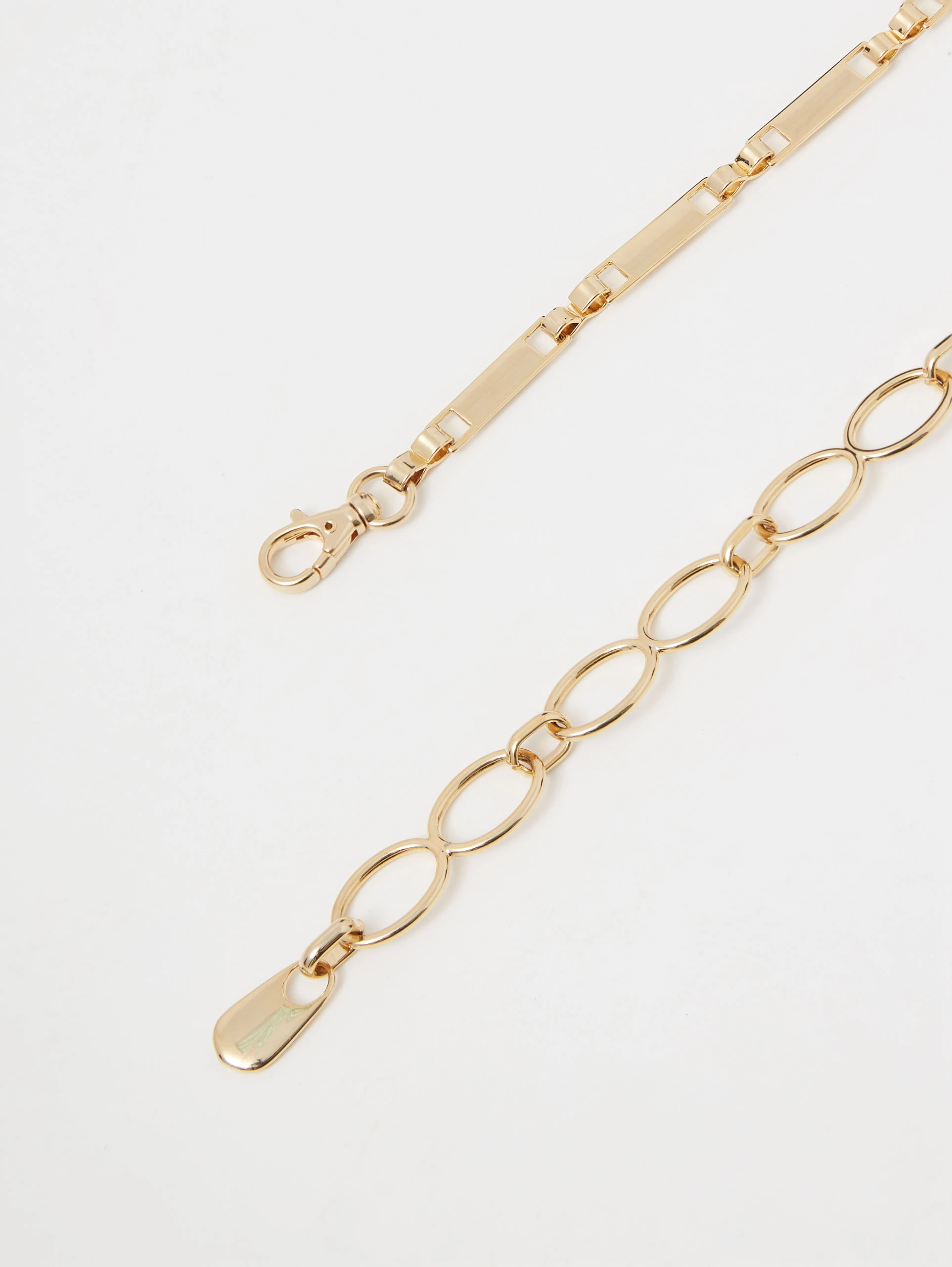 Gold-colored chain belt