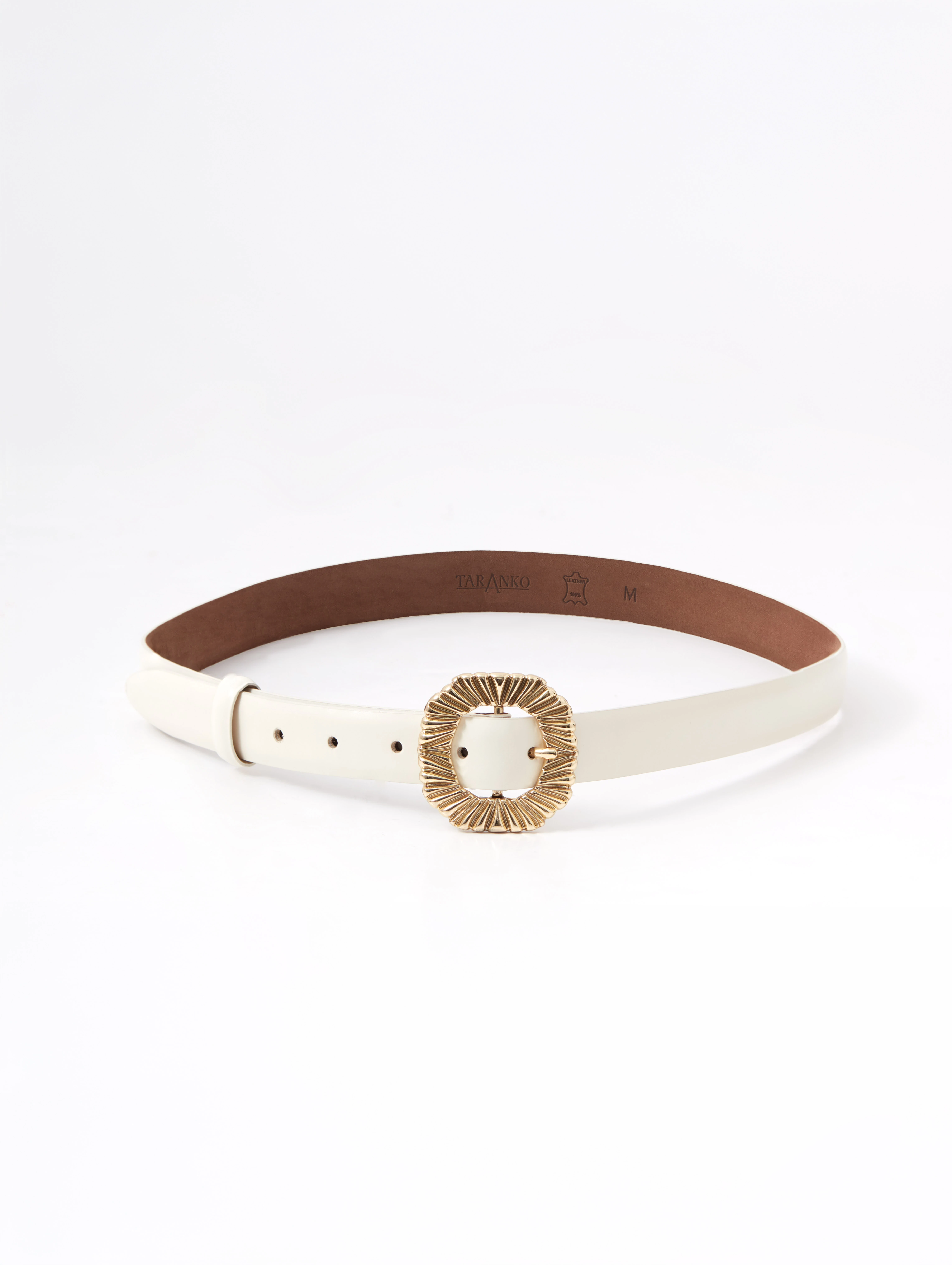 Cream-colored strap made of genuine Bombato leather