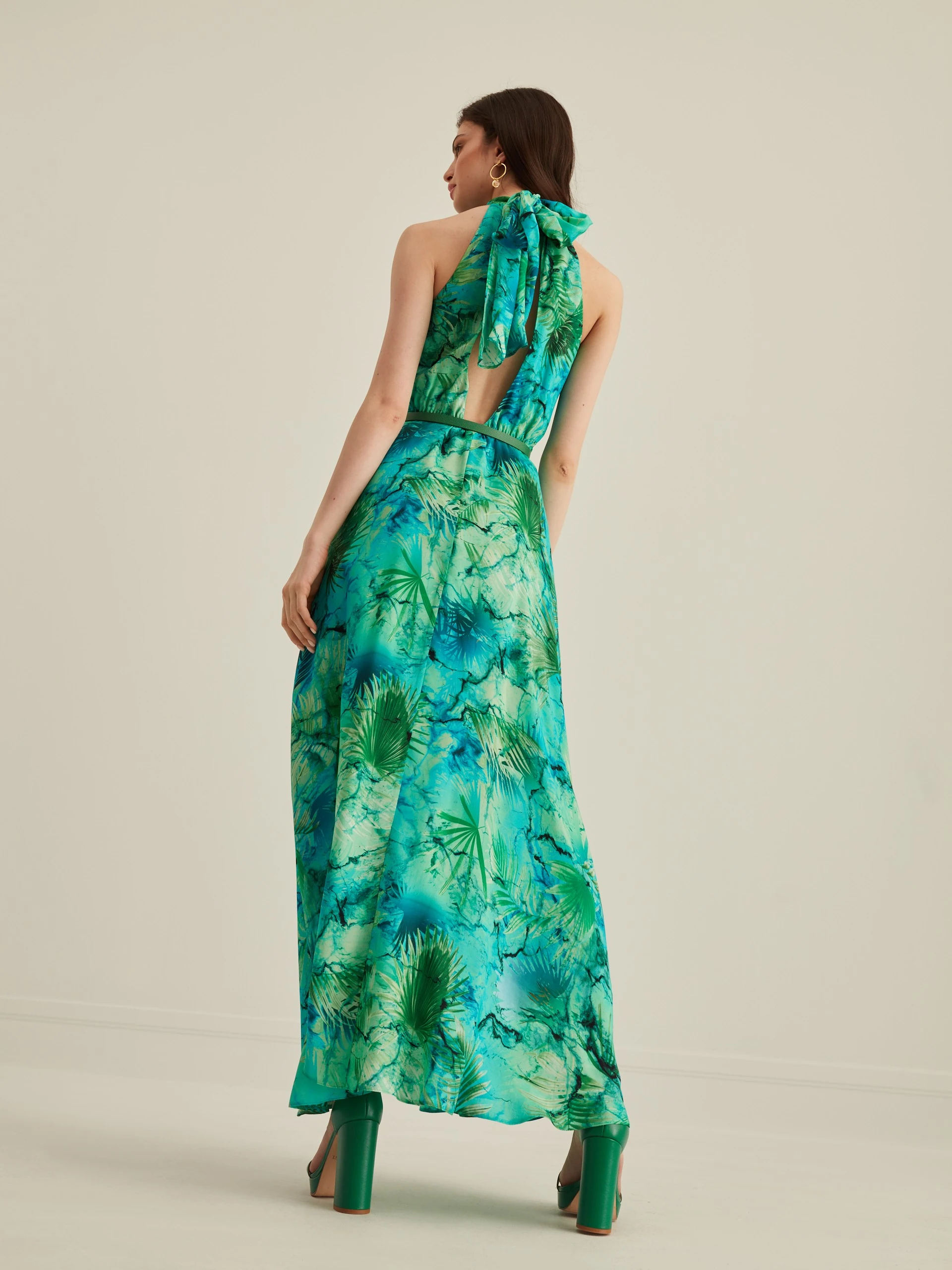 TROPICAL PRINT LONG DRESS