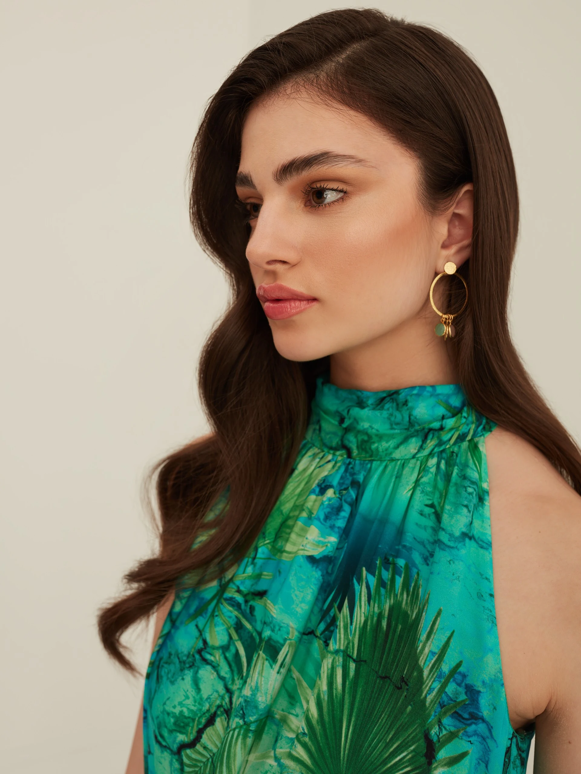 TROPICAL PRINT LONG DRESS