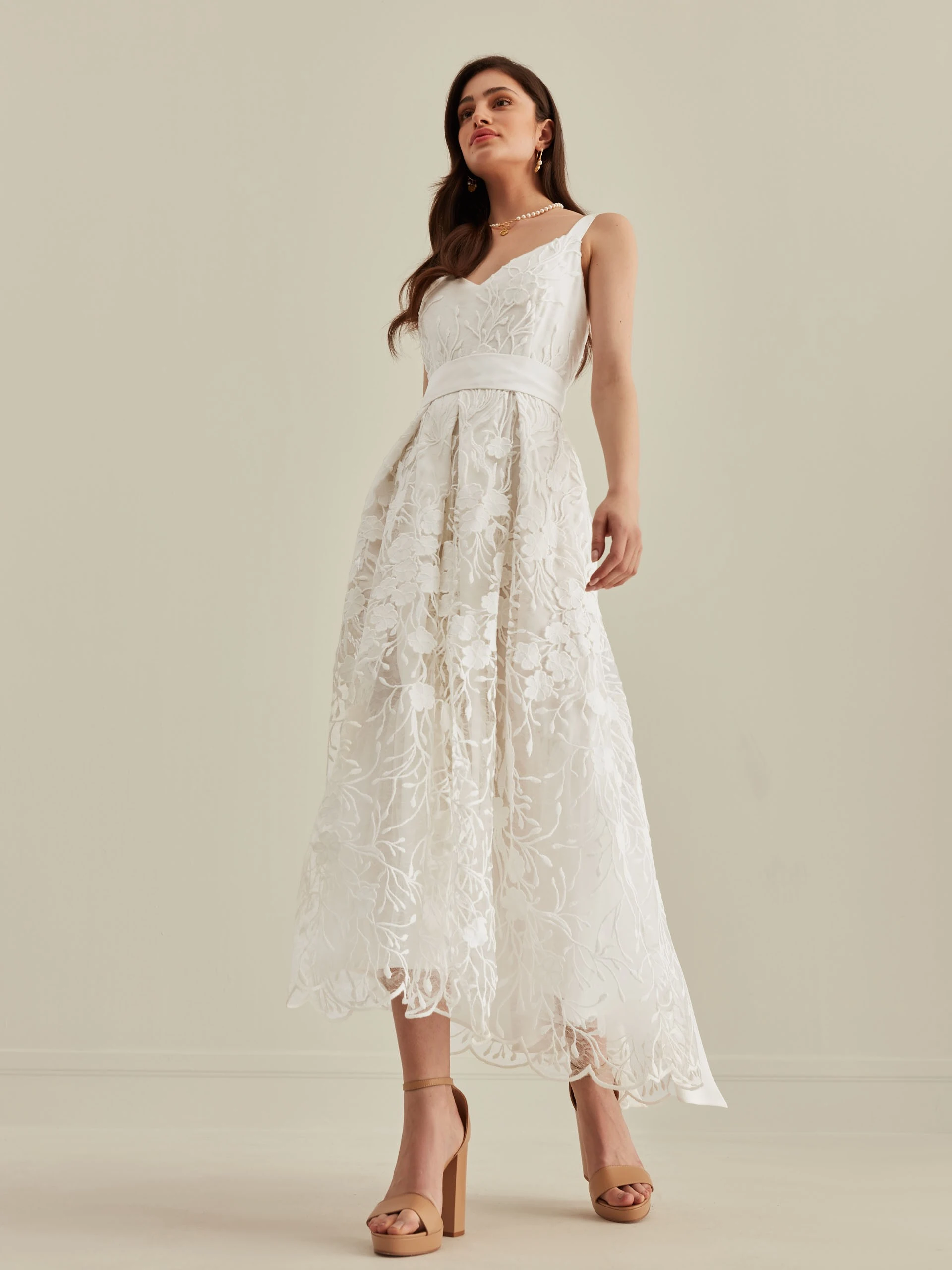 LACED MIDI DRESS