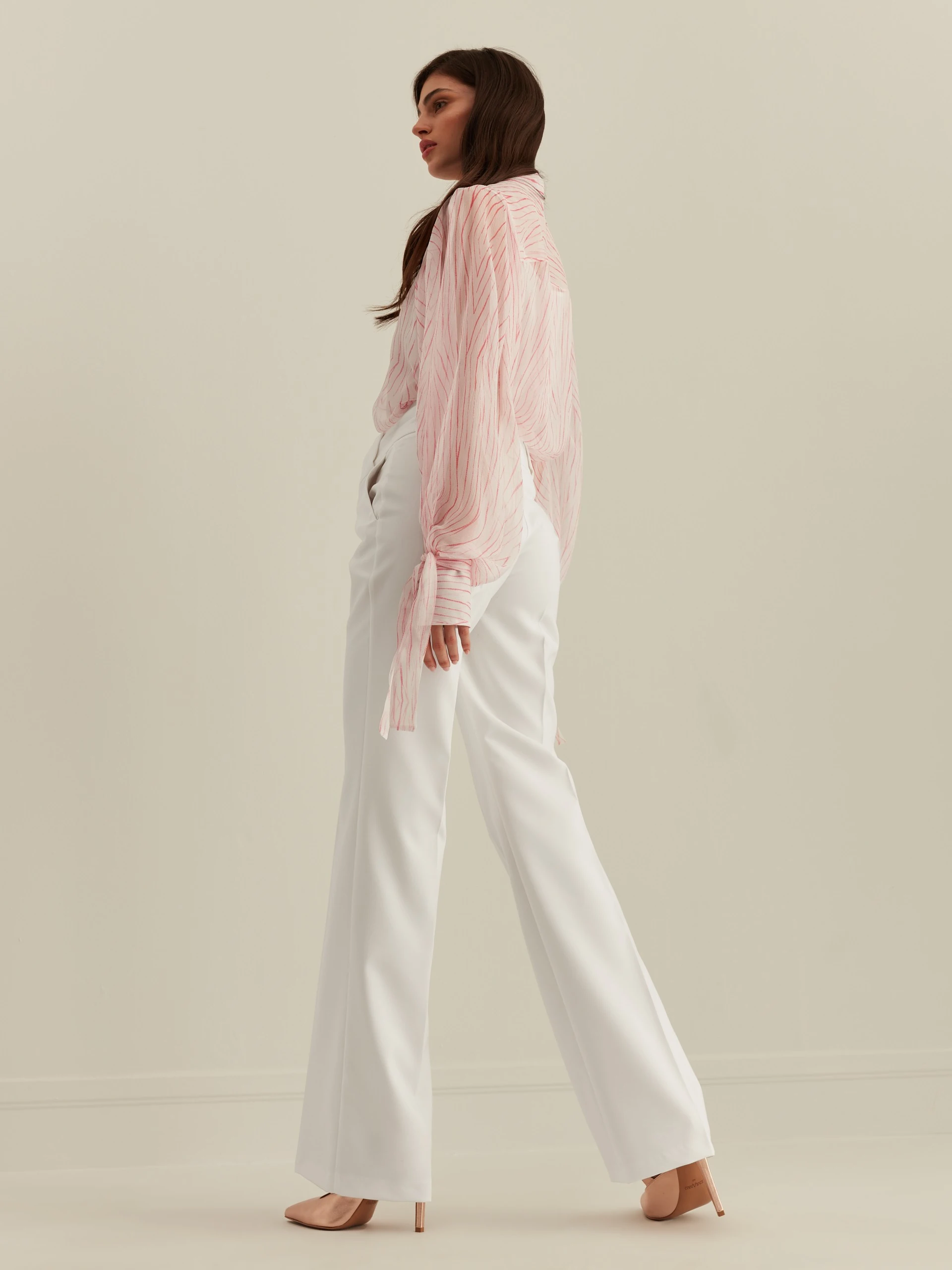 WHITE WIDE-LEG PANTS
