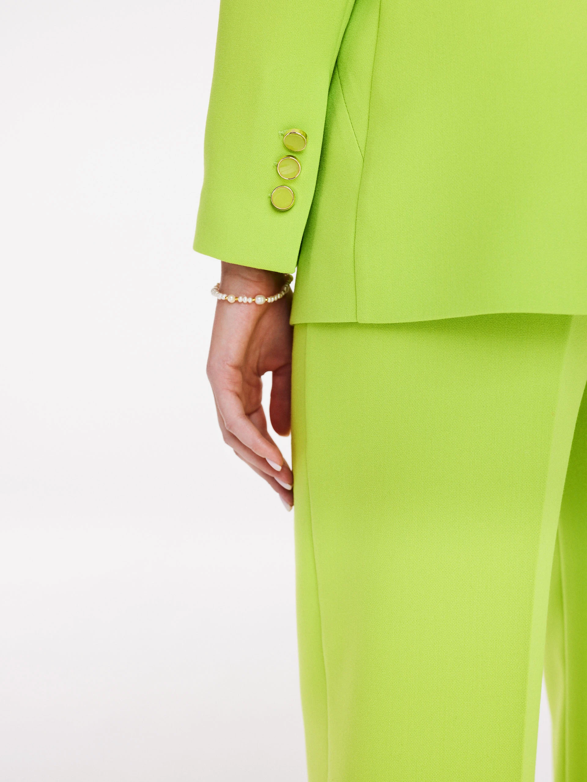Green jacket with rose
